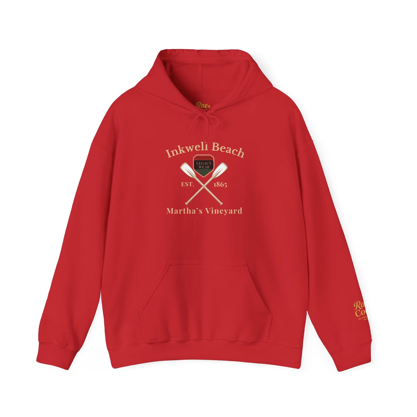 Cozy Beach Hoodie: InkWell Vineyard Design, Unisex Pullover Sweatshirt, Gift for Beach Lovers, Casual Wear, Vacation Essential