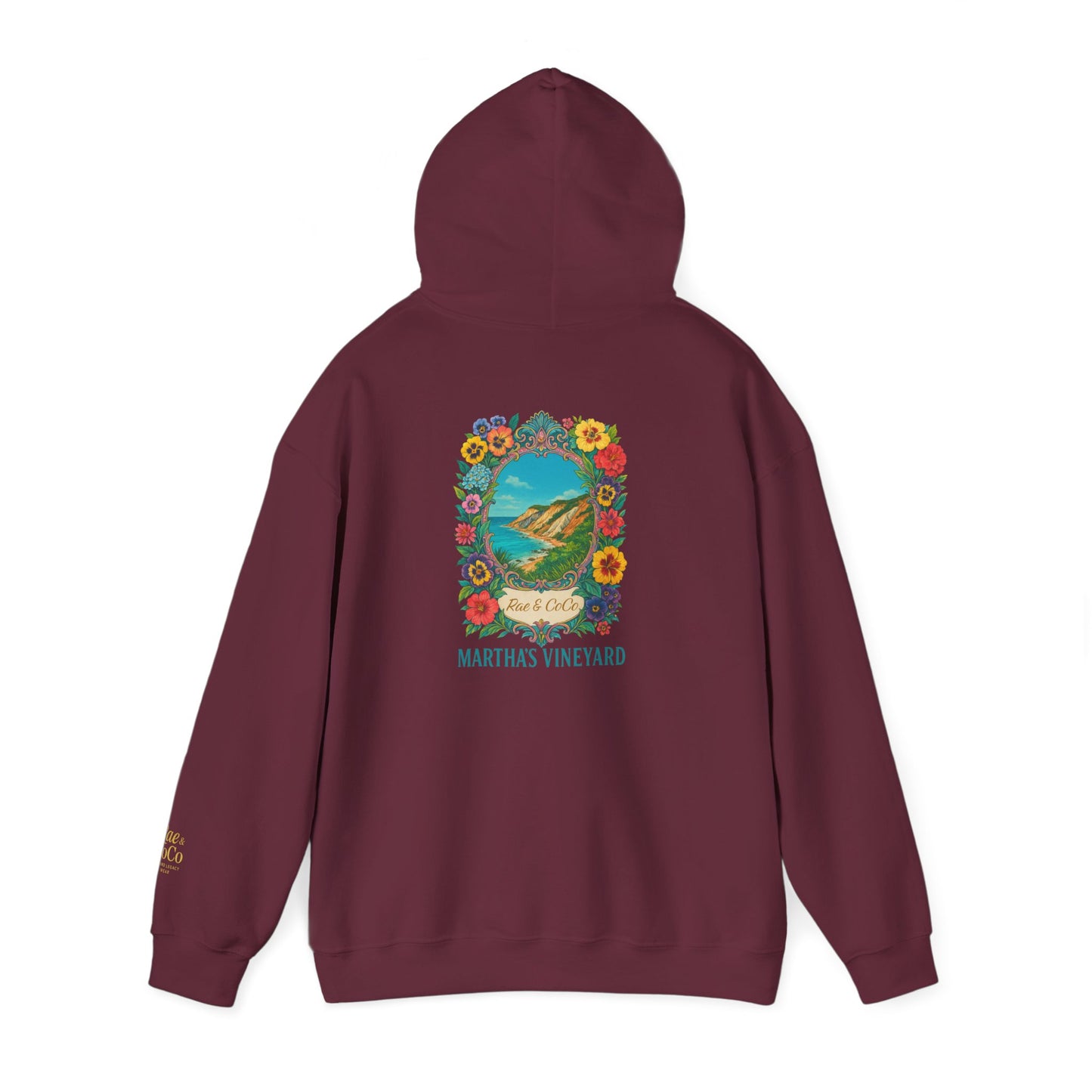 Martha's Vineyard Art Hoodie, Unisex Soft Sweatshirt, Cozy Gift for Beach Lovers, Travel Memory Apparel, Summer Vacation Wear