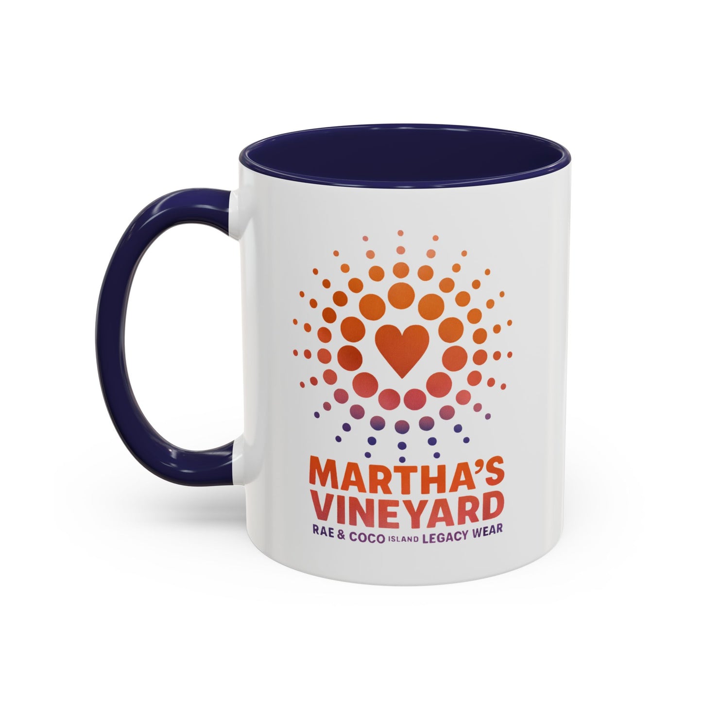 🧡💜 Heart & Dots “Martha’s Vineyard Legacy” Accent Mug (11oz & 15oz)