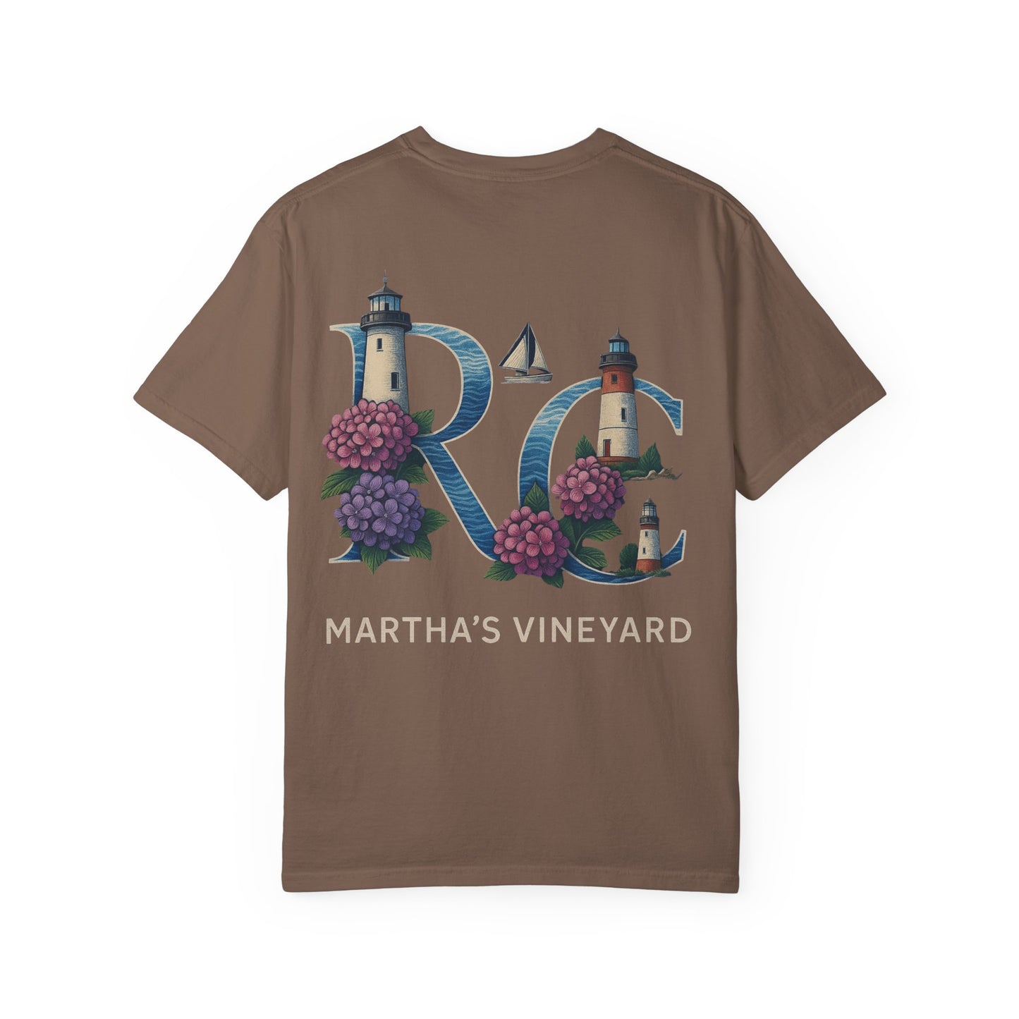 RC Martha’s Vineyard Tee – Nautical Lighthouse & Hydrangea Island Design