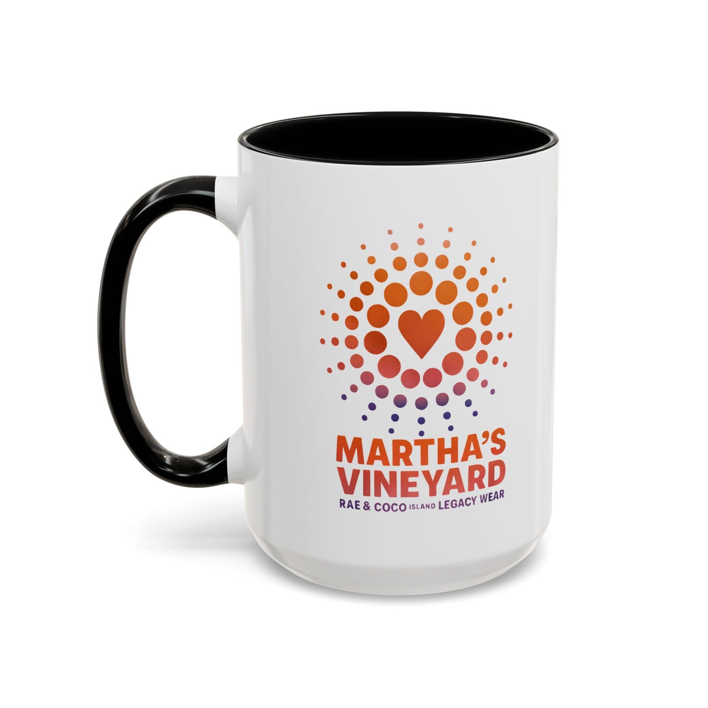 🧡💜 Heart & Dots “Martha’s Vineyard Legacy” Accent Mug (11oz & 15oz)