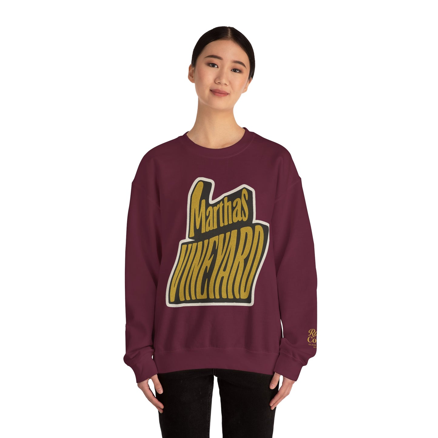 Wavy Martha’s Vineyard Crewneck Sweatshirt – Unisex Heavy Blend | Cozy Island Style