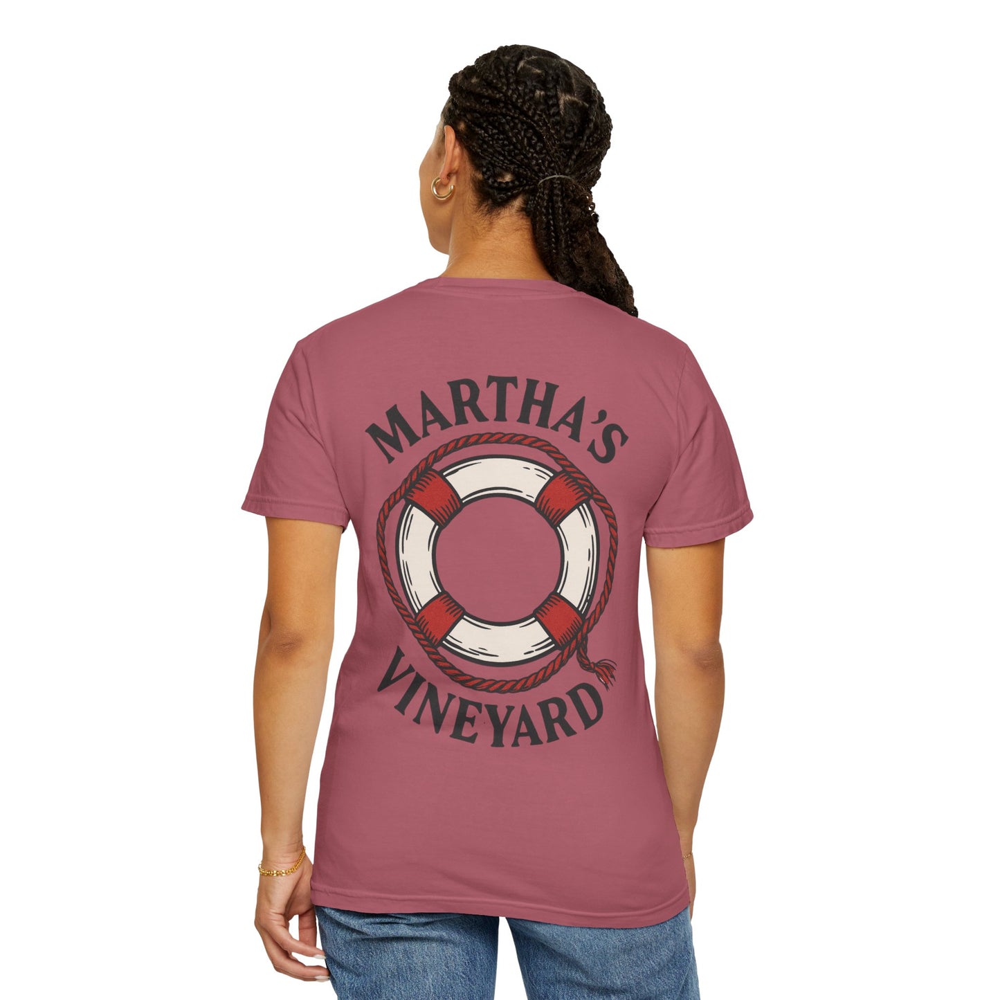 Martha’s Vineyard Lifebuoy Tee – Nautical Vintage Island Graphic Shirt