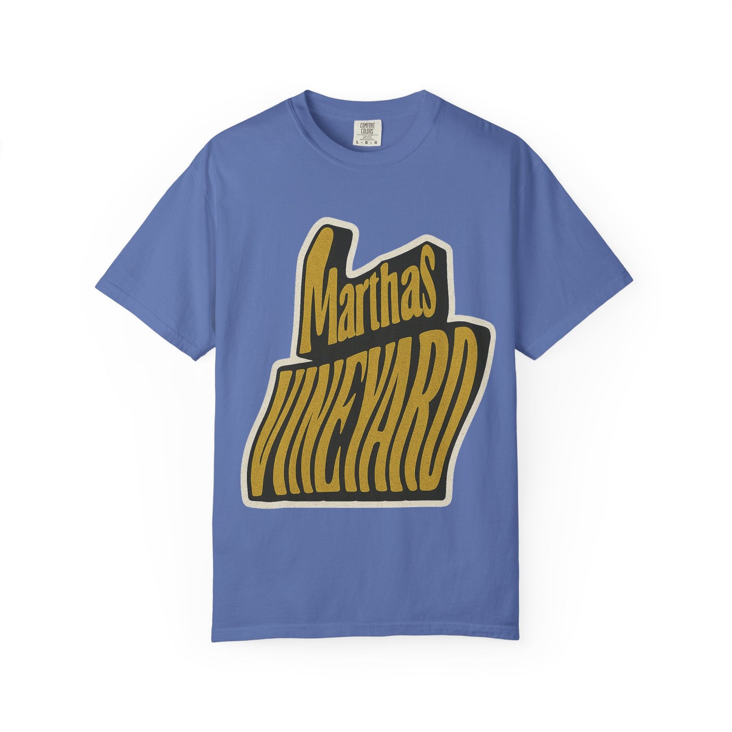 Groovy Martha’s Vineyard Tee – Retro Wavy Lettering Unisex Island Shirt