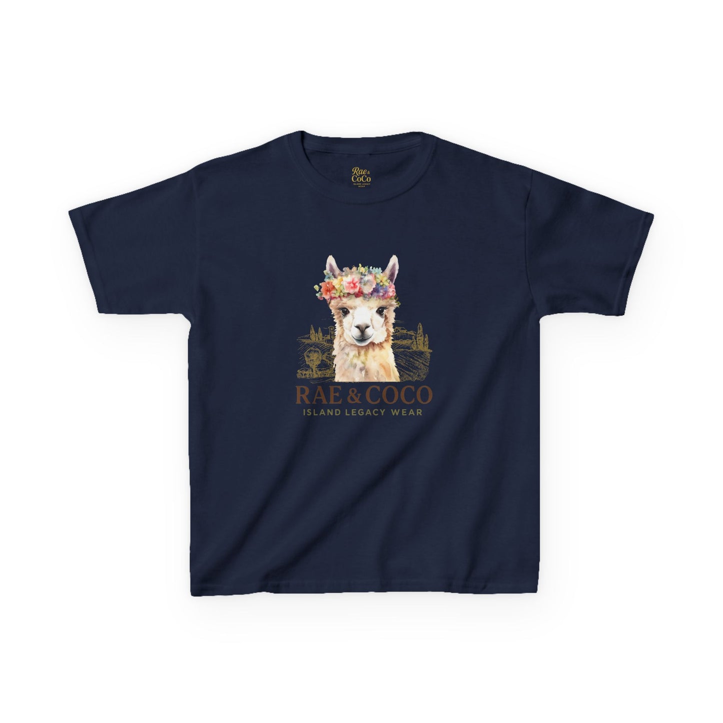 Kids Floral Alpaca T-Shirt – Island Legacy Wear, Black-Owned Summer Apparel, Cute Coastal Kids Tee, Martha’s Vineyard Gift
