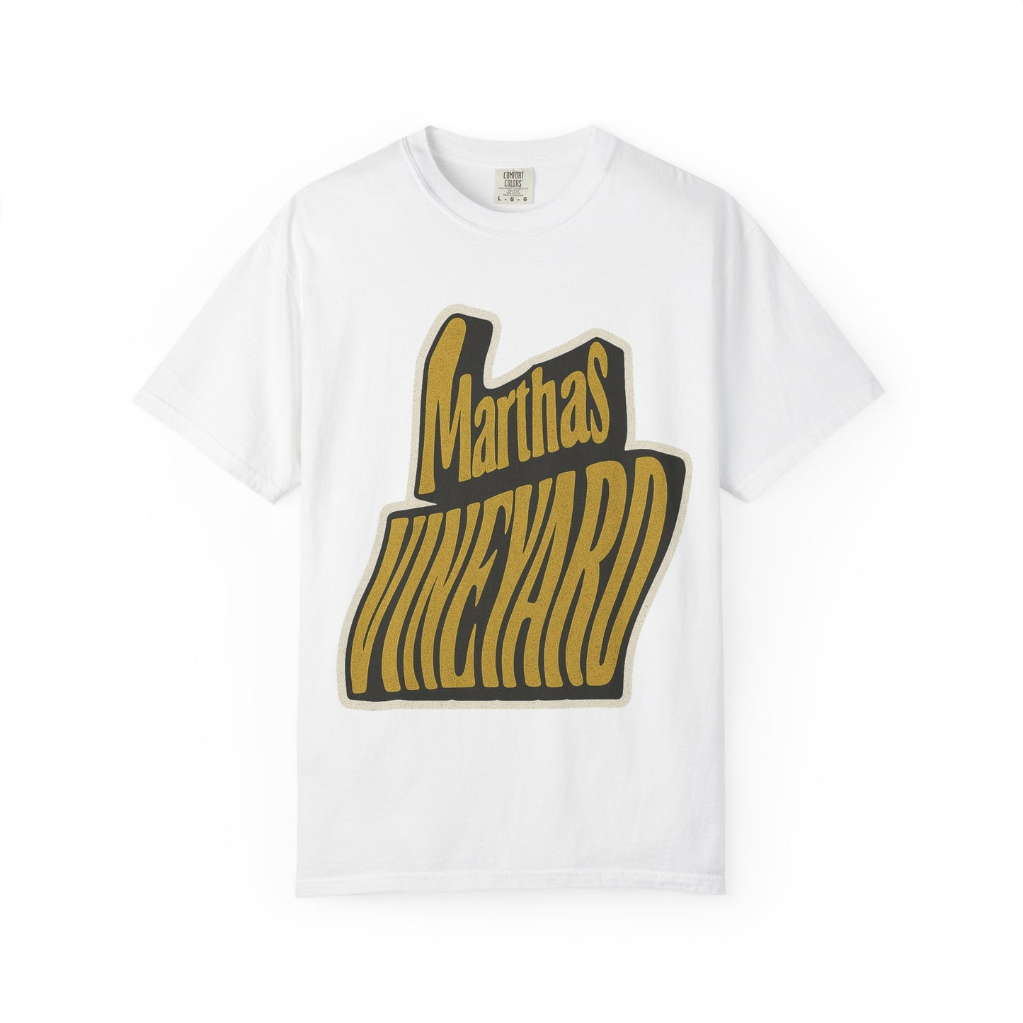 Groovy Martha’s Vineyard Tee – Retro Wavy Lettering Unisex Island Shirt
