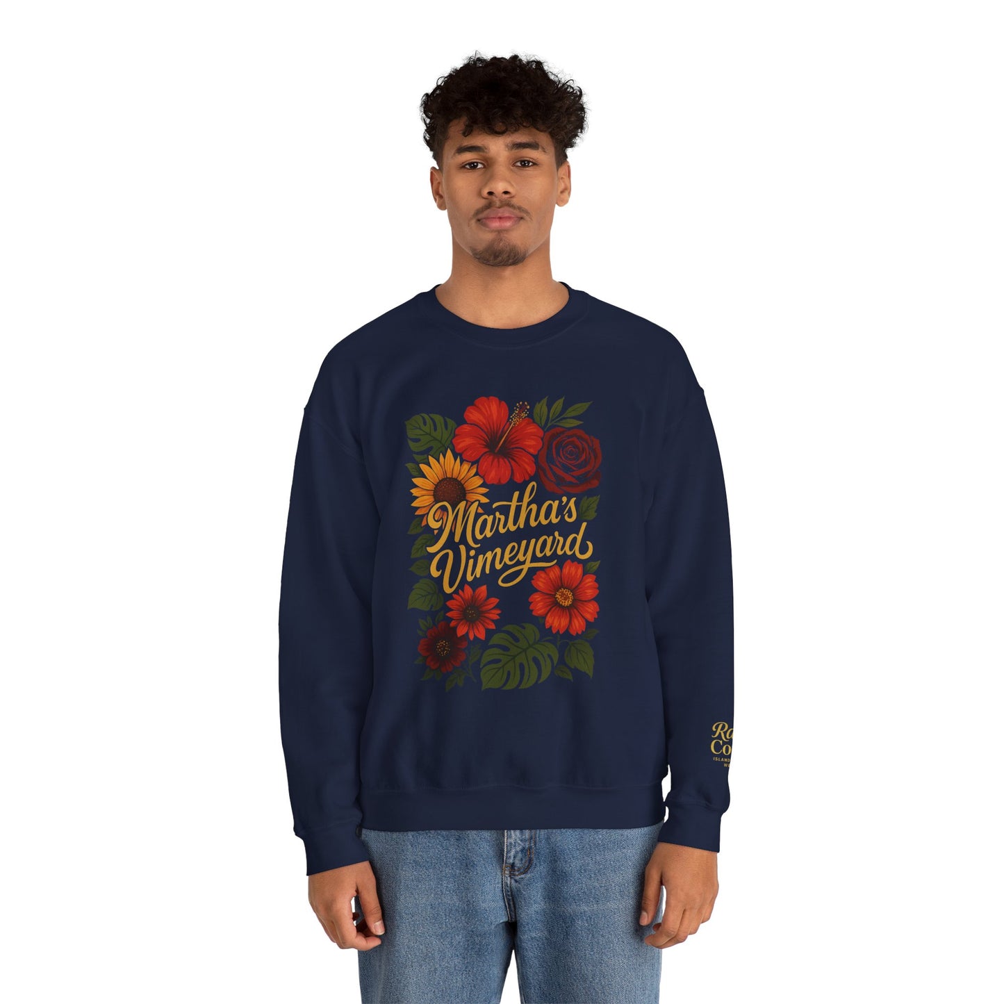 Ocean Park Floral Crewneck Sweatshirt – Martha’s Vineyard Classic | Unisex Heavy Blend