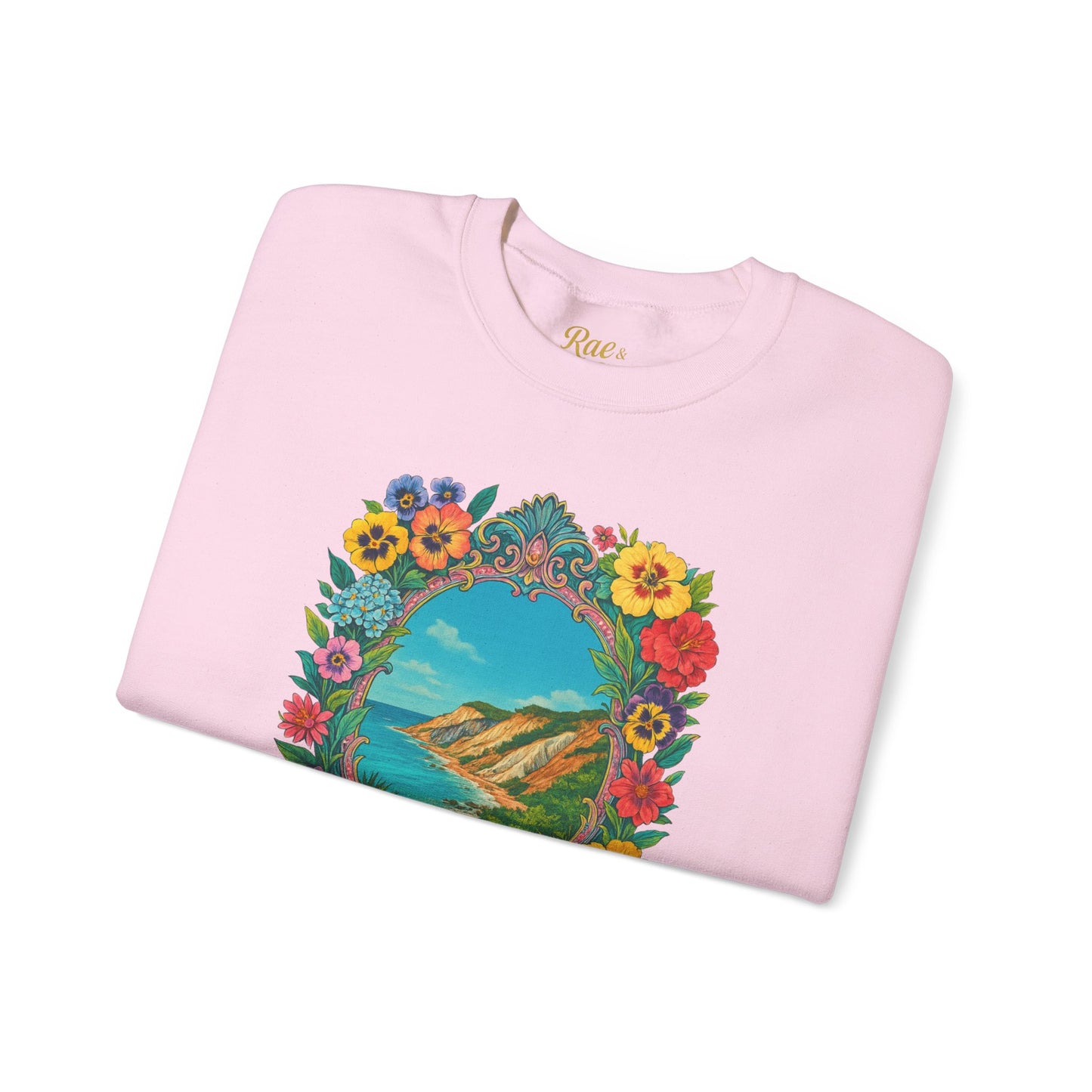 Aquinnah Cliffs Floral Crewneck – Martha’s Vineyard Classic | Unisex Heavy Blend Sweatshirt