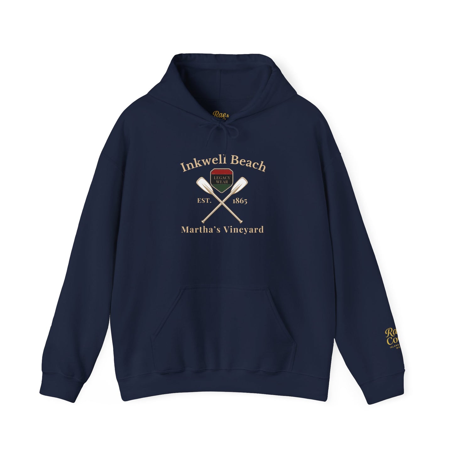 Cozy Beach Hoodie: InkWell Vineyard Design, Unisex Pullover Sweatshirt, Gift for Beach Lovers, Casual Wear, Vacation Essential