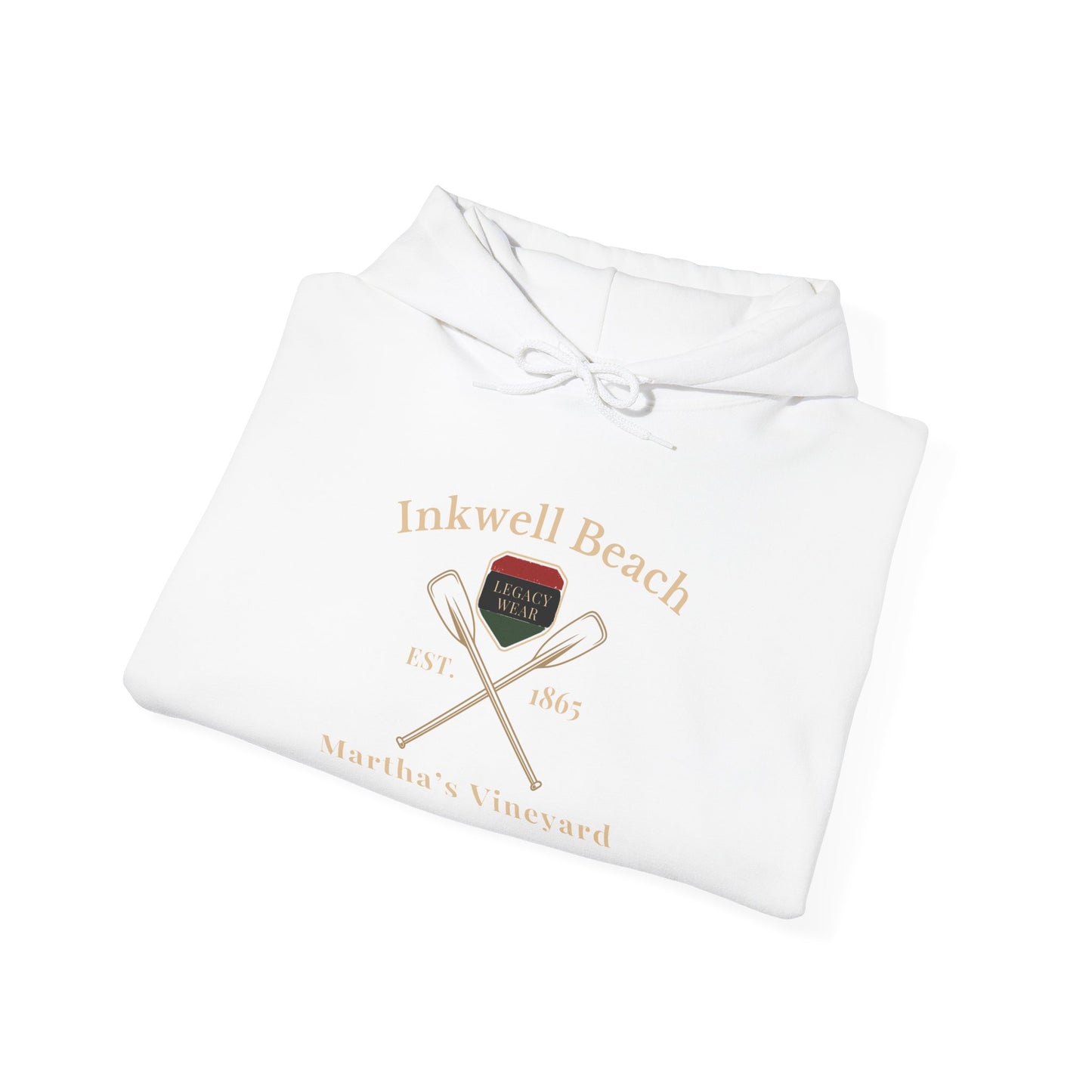 Cozy Beach Hoodie: InkWell Vineyard Design, Unisex Pullover Sweatshirt, Gift for Beach Lovers, Casual Wear, Vacation Essential