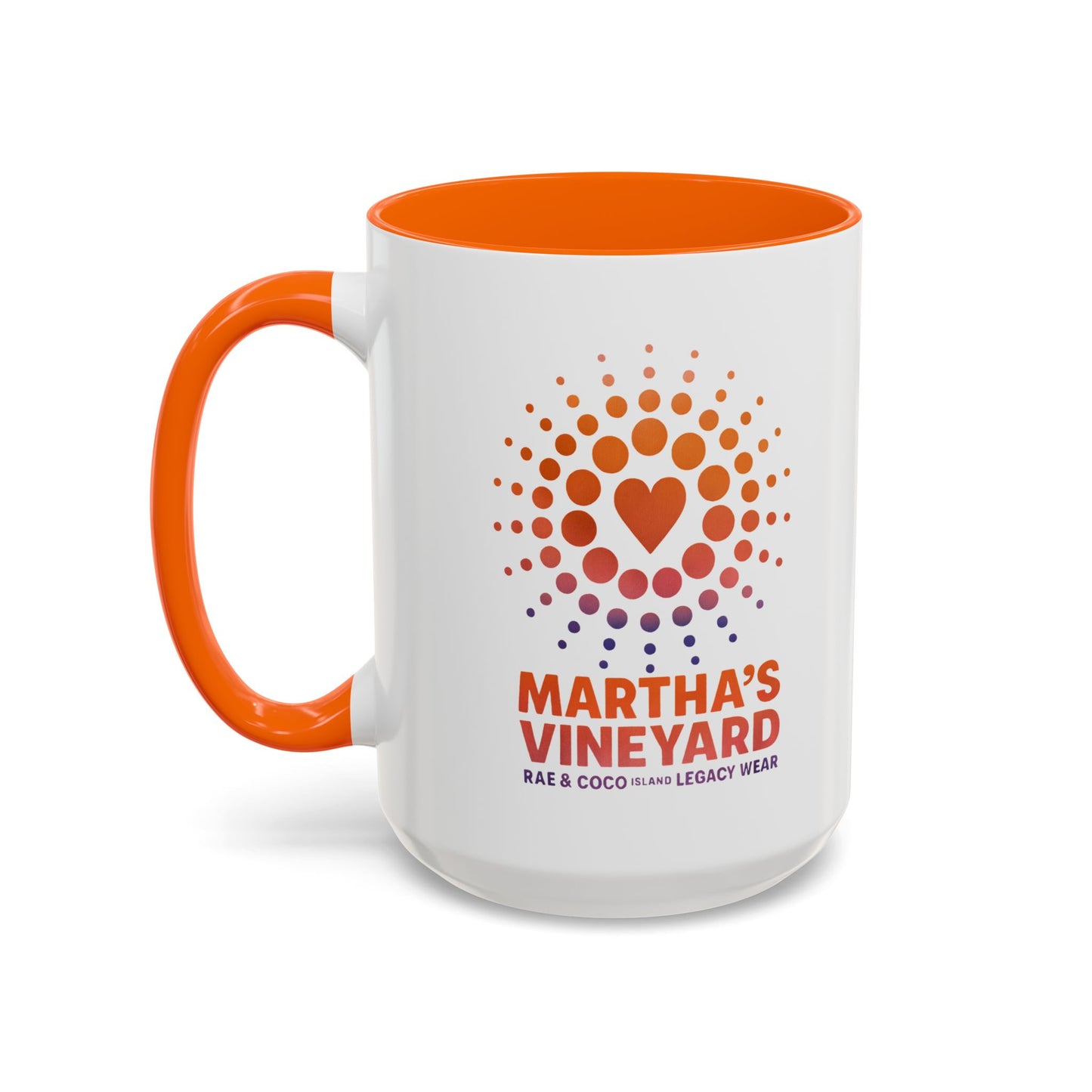 🧡💜 Heart & Dots “Martha’s Vineyard Legacy” Accent Mug (11oz & 15oz)