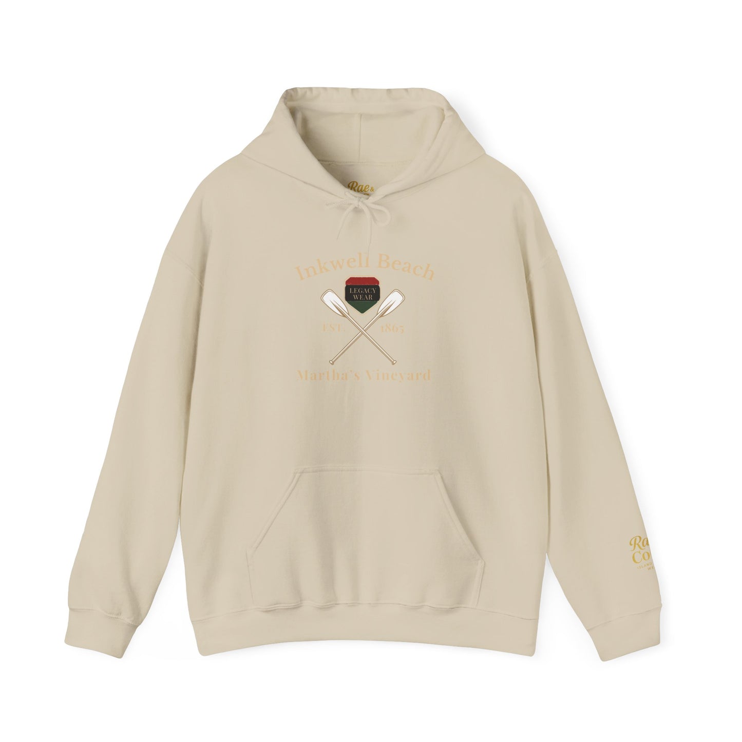 Cozy Beach Hoodie: InkWell Vineyard Design, Unisex Pullover Sweatshirt, Gift for Beach Lovers, Casual Wear, Vacation Essential
