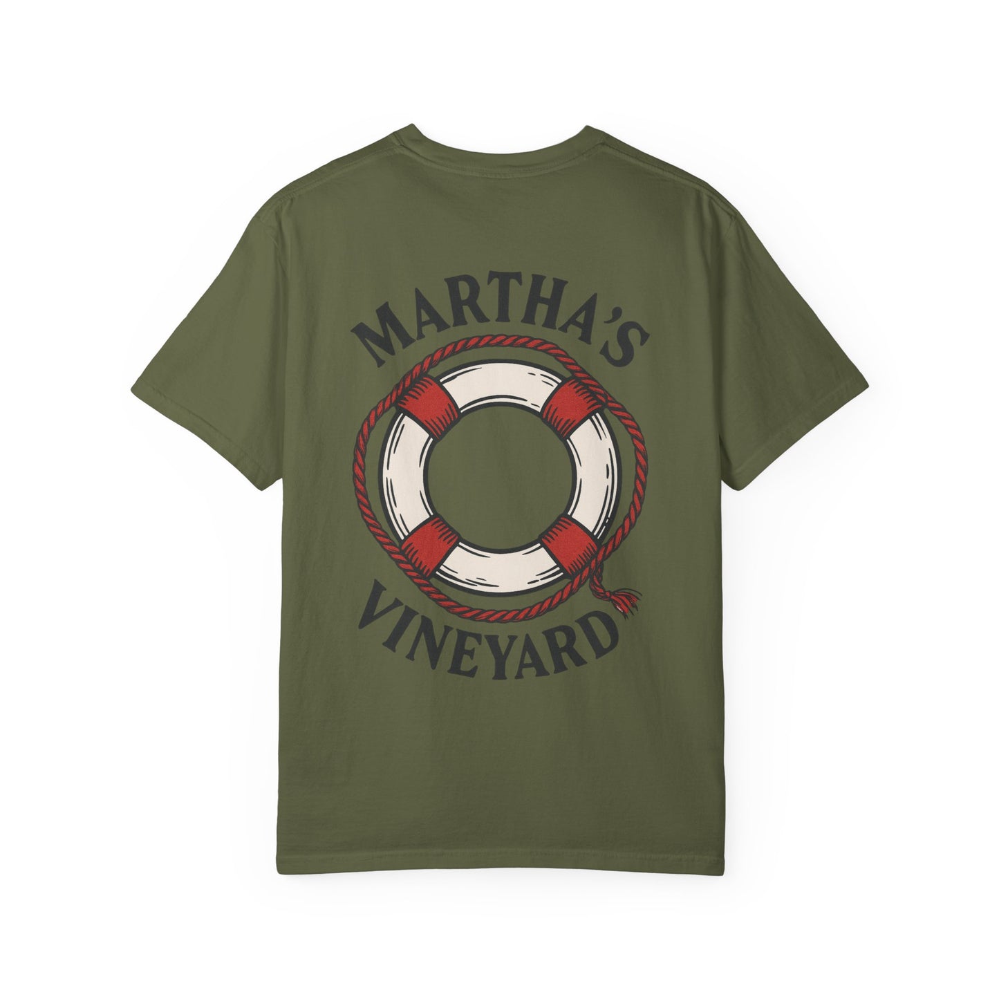 Martha’s Vineyard Lifebuoy Tee – Nautical Vintage Island Graphic Shirt