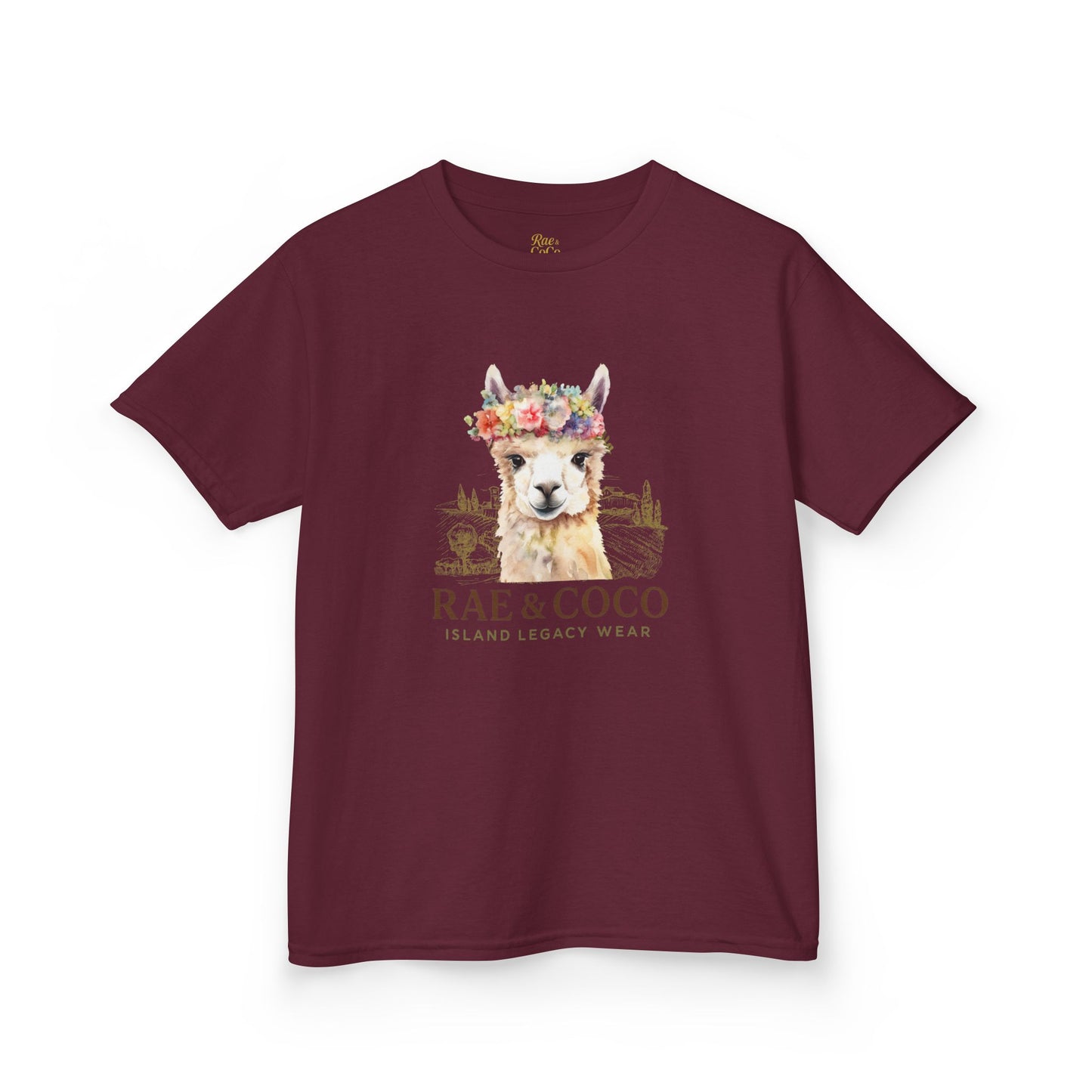 Kids Floral Alpaca T-Shirt – Island Legacy Wear, Black-Owned Summer Apparel, Cute Coastal Kids Tee, Martha’s Vineyard Gift
