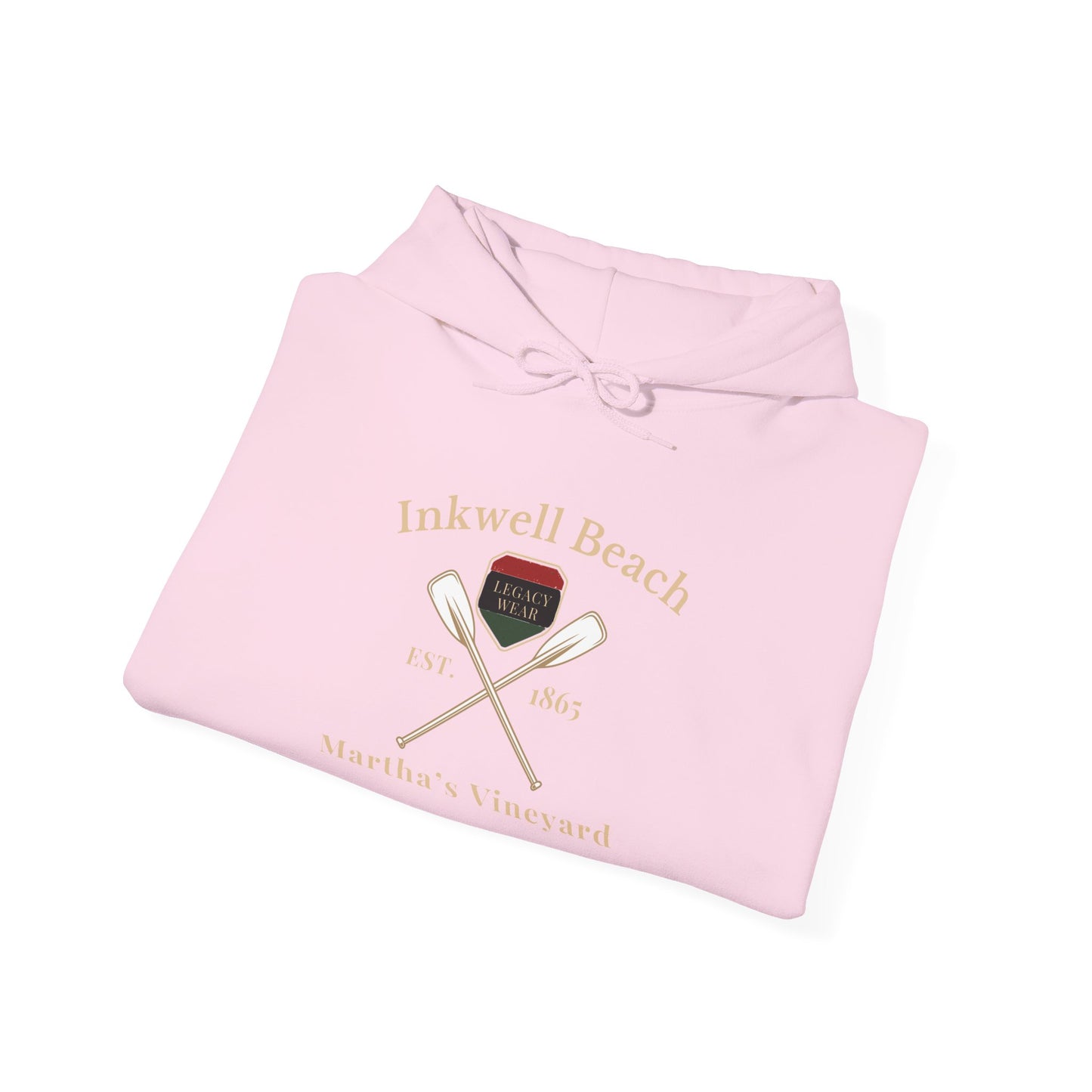 Cozy Beach Hoodie: InkWell Vineyard Design, Unisex Pullover Sweatshirt, Gift for Beach Lovers, Casual Wear, Vacation Essential