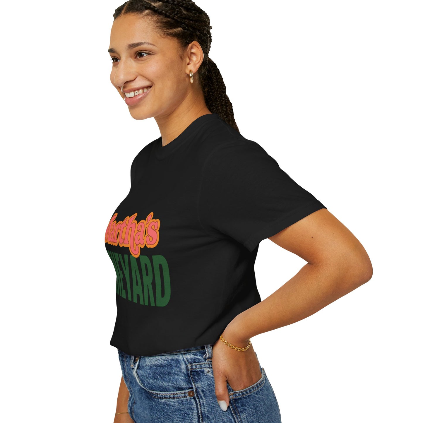 Retro Martha’s Vineyard Tee – Bold Vintage Lettering Unisex Island Shirt