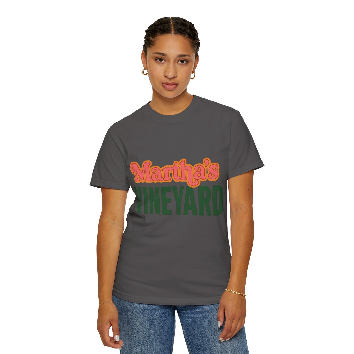 Retro Martha’s Vineyard Tee – Bold Vintage Lettering Unisex Island Shirt