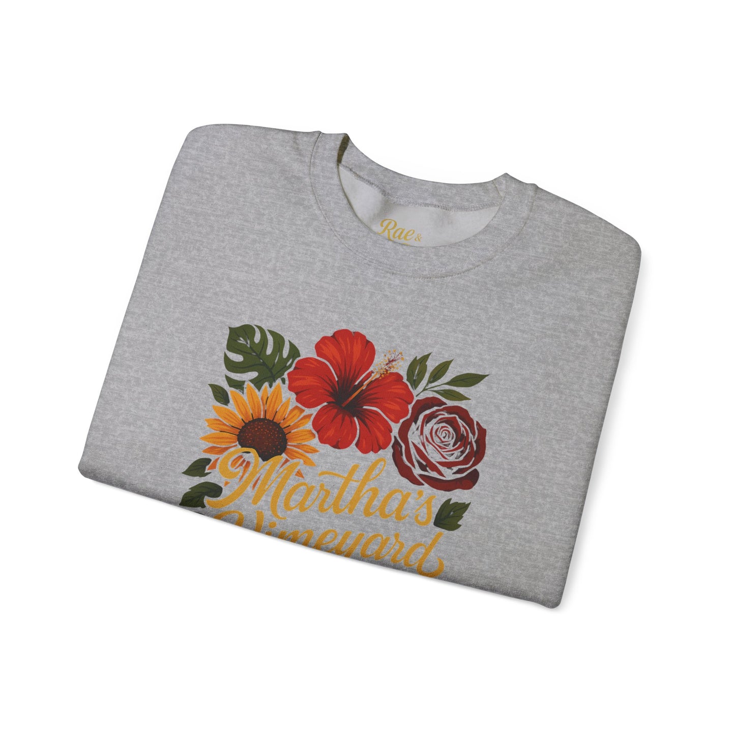 Ocean Park Floral Crewneck Sweatshirt – Martha’s Vineyard Classic | Unisex Heavy Blend