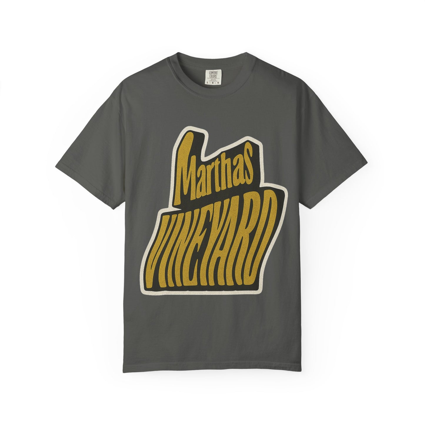 Groovy Martha’s Vineyard Tee – Retro Wavy Lettering Unisex Island Shirt