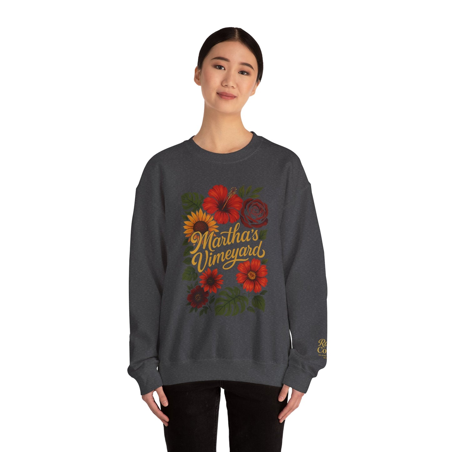 Ocean Park Floral Crewneck Sweatshirt – Martha’s Vineyard Classic | Unisex Heavy Blend