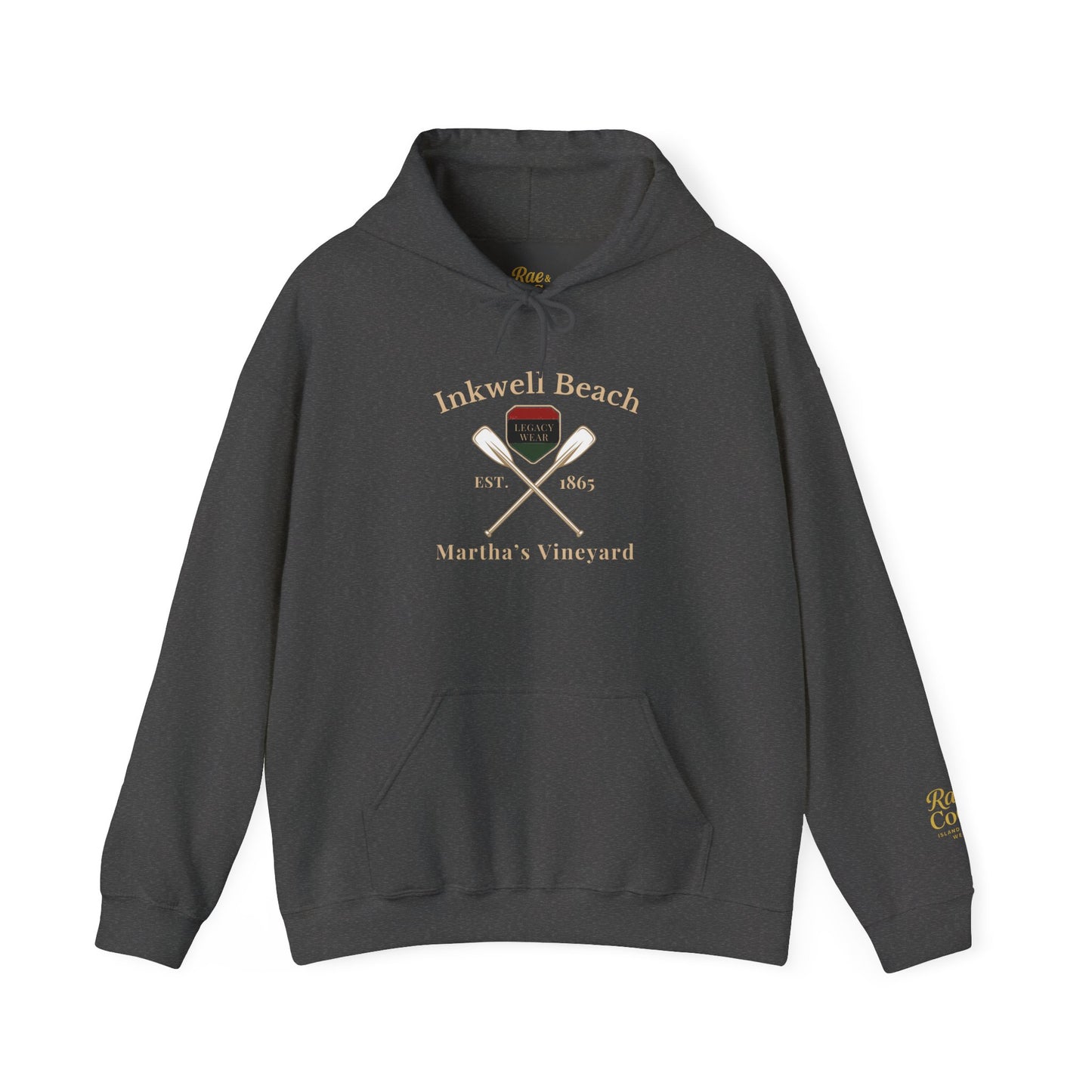Cozy Beach Hoodie: InkWell Vineyard Design, Unisex Pullover Sweatshirt, Gift for Beach Lovers, Casual Wear, Vacation Essential