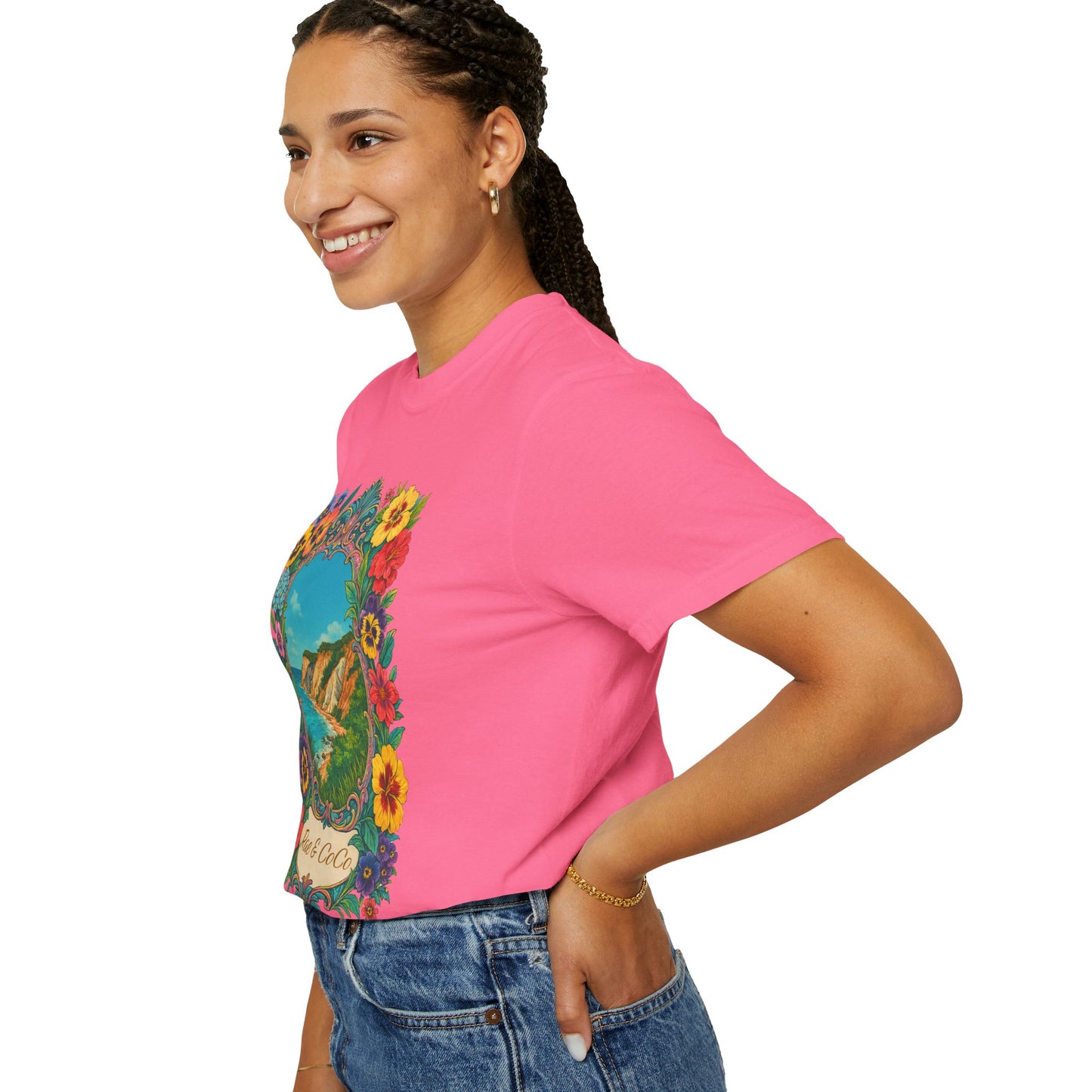 Vintage Floral Martha’s Vineyard Tee – Aquinnah Cliffs & Island Heritage Shirt