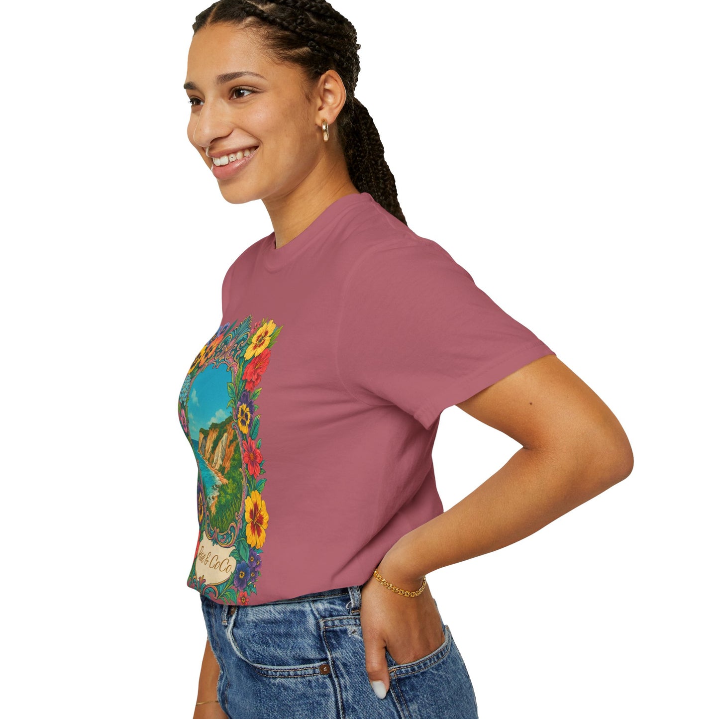 Vintage Floral Martha’s Vineyard Tee – Aquinnah Cliffs & Island Heritage Shirt