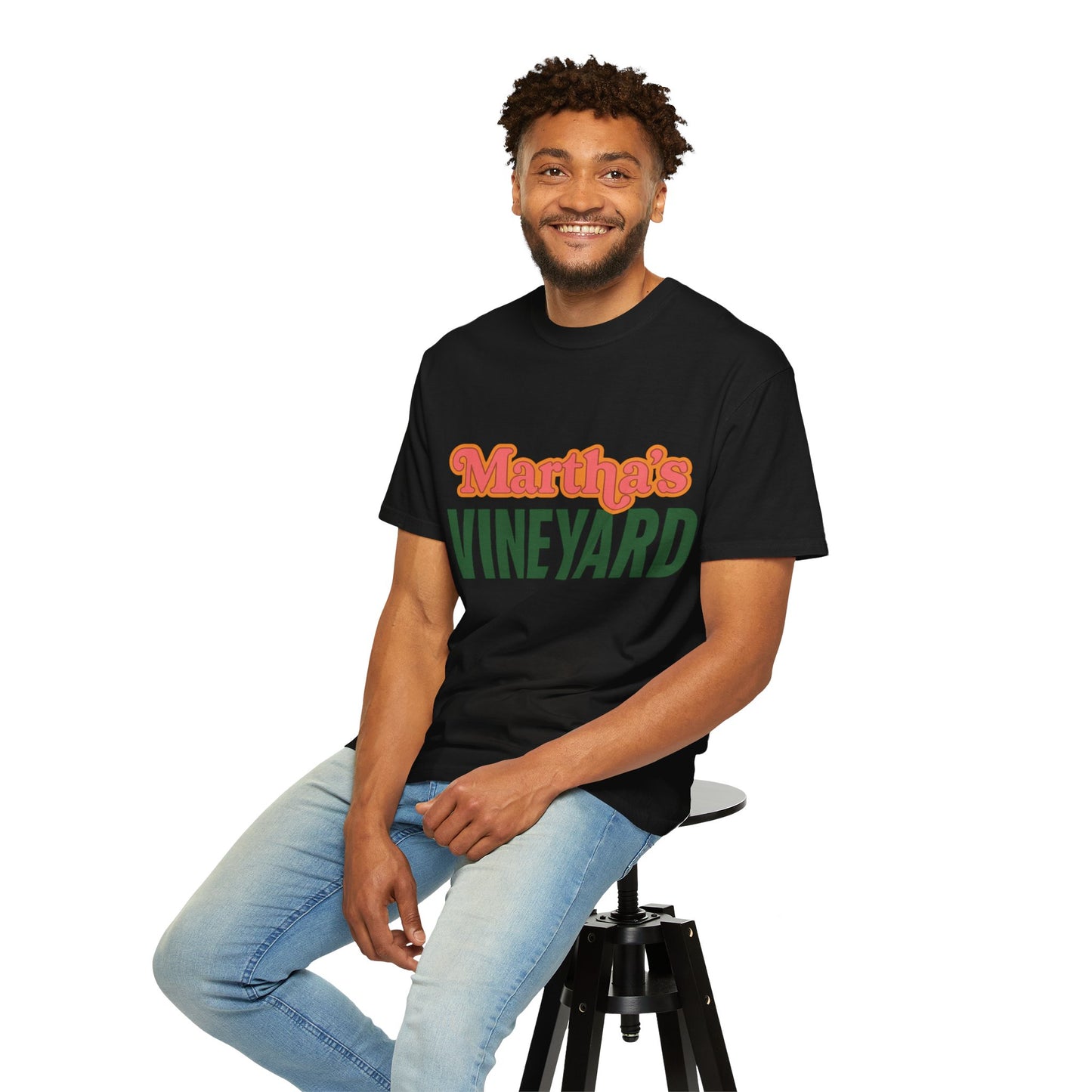 Retro Martha’s Vineyard Tee – Bold Vintage Lettering Unisex Island Shirt