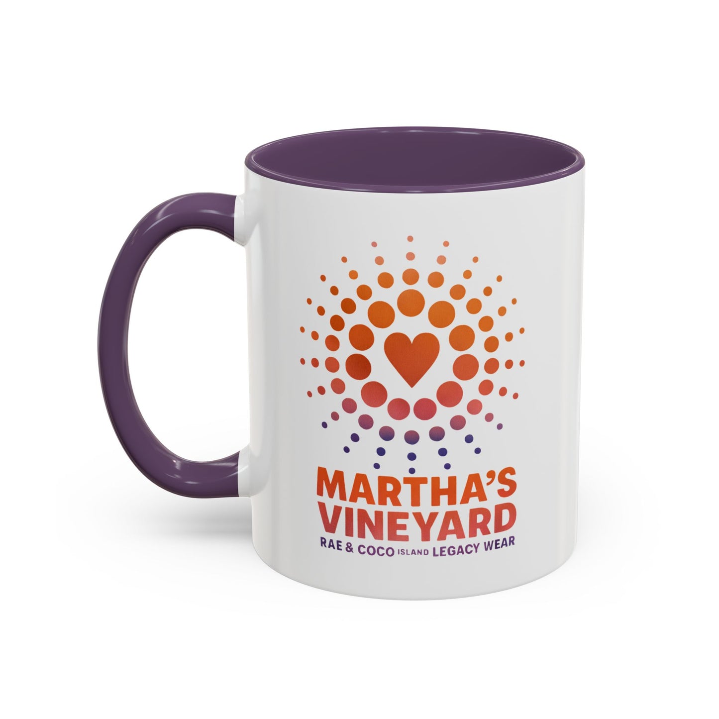 🧡💜 Heart & Dots “Martha’s Vineyard Legacy” Accent Mug (11oz & 15oz)