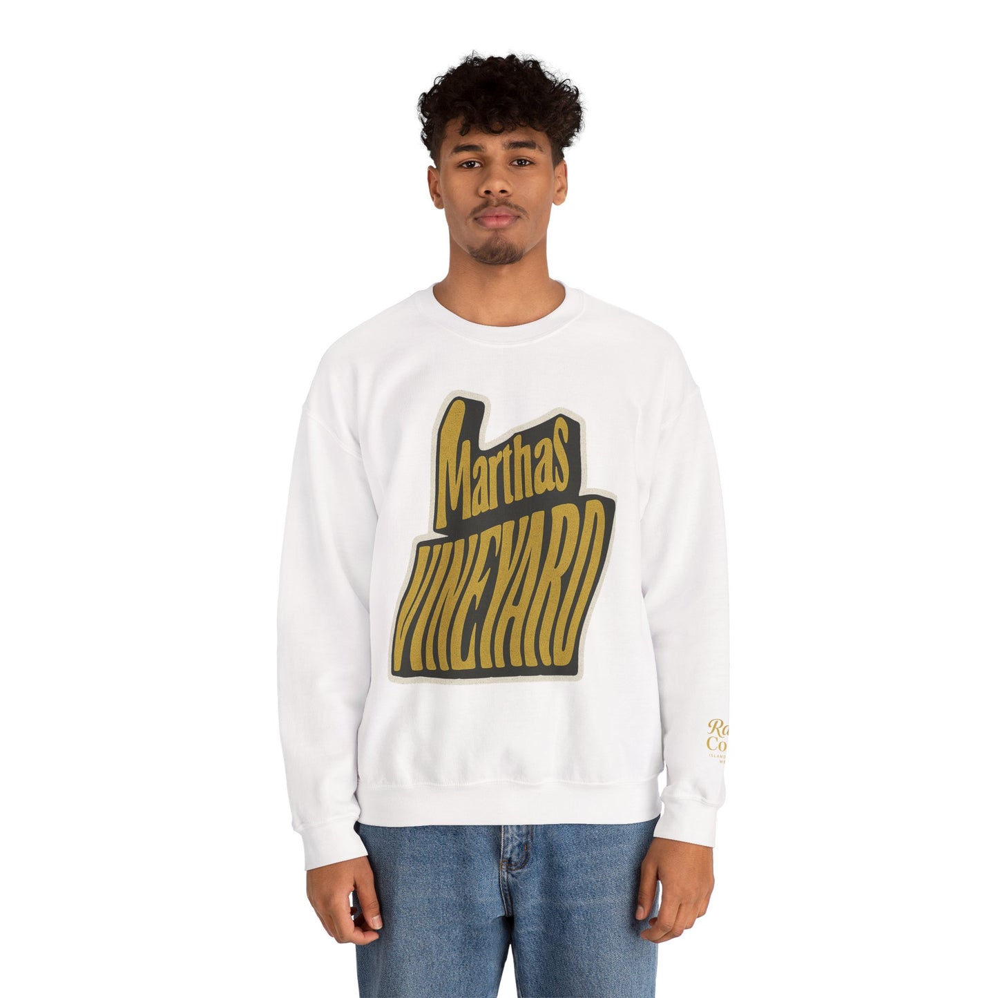 Wavy Martha’s Vineyard Crewneck Sweatshirt – Unisex Heavy Blend | Cozy Island Style