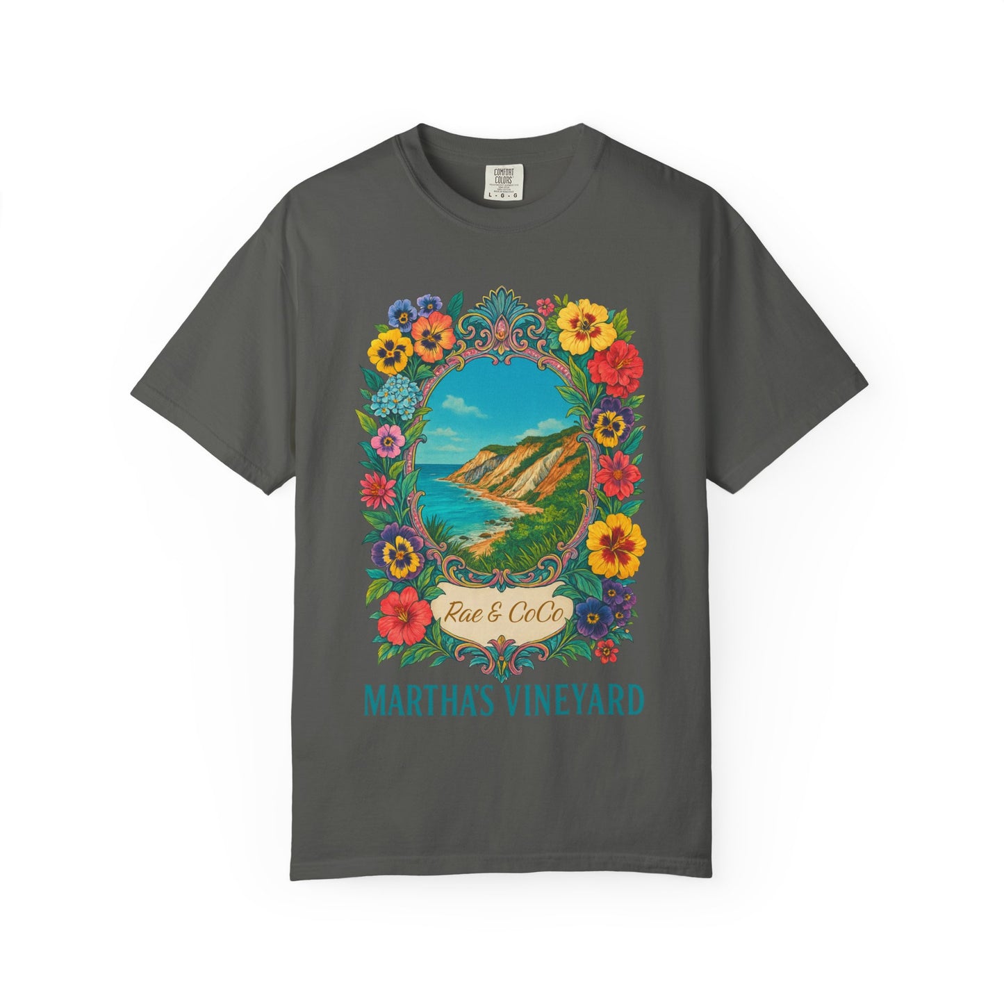 Vintage Floral Martha’s Vineyard Tee – Aquinnah Cliffs & Island Heritage Shirt