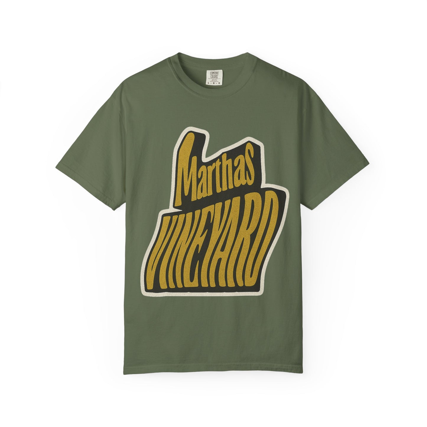 Groovy Martha’s Vineyard Tee – Retro Wavy Lettering Unisex Island Shirt