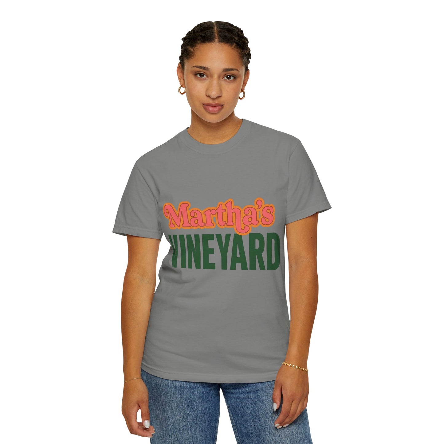 Retro Martha’s Vineyard Tee – Bold Vintage Lettering Unisex Island Shirt