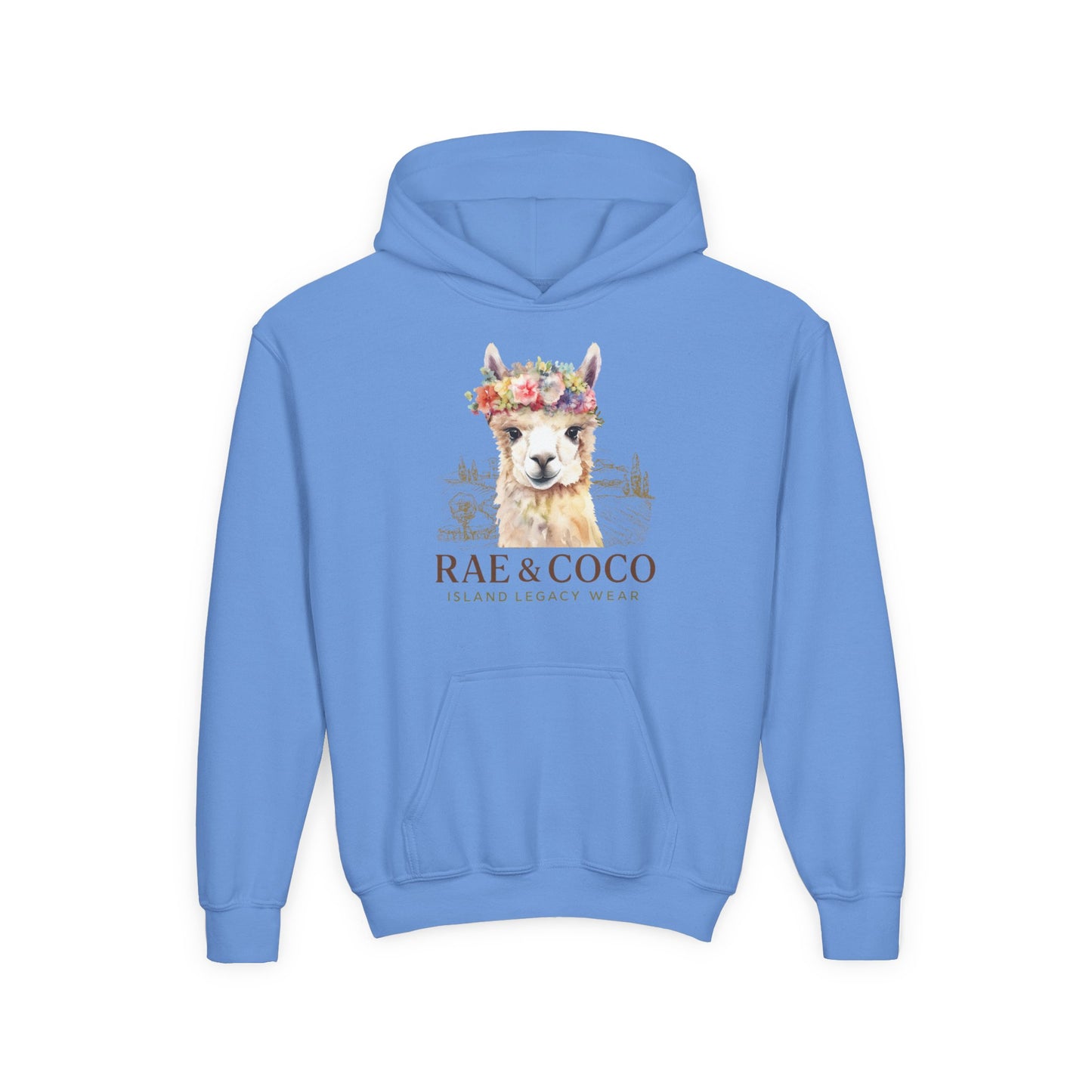 Floral Alpaca Youth Hoodie - Cozy Gift for Animal Lovers, Perfect for Birthdays, Holidays, Casual Wear, Family Outings