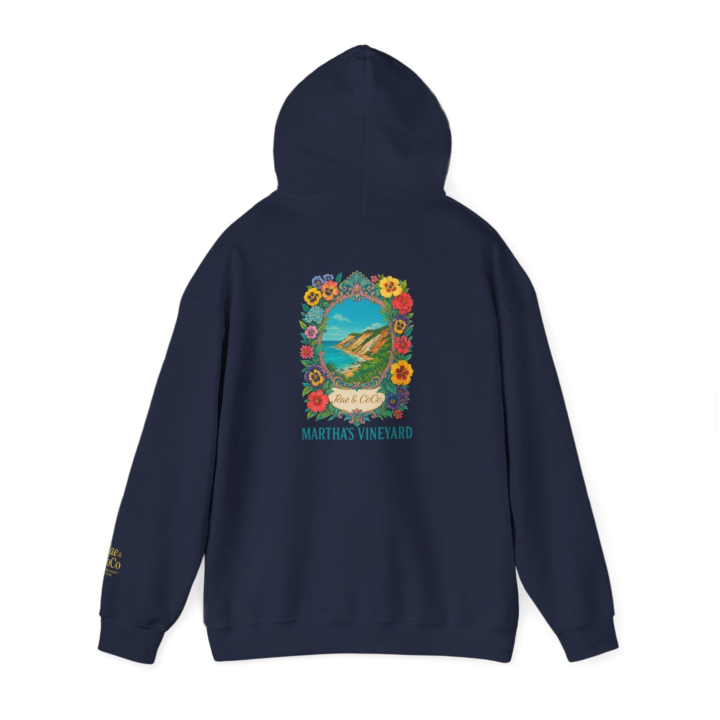 Martha's Vineyard Art Hoodie, Unisex Soft Sweatshirt, Cozy Gift for Beach Lovers, Travel Memory Apparel, Summer Vacation Wear