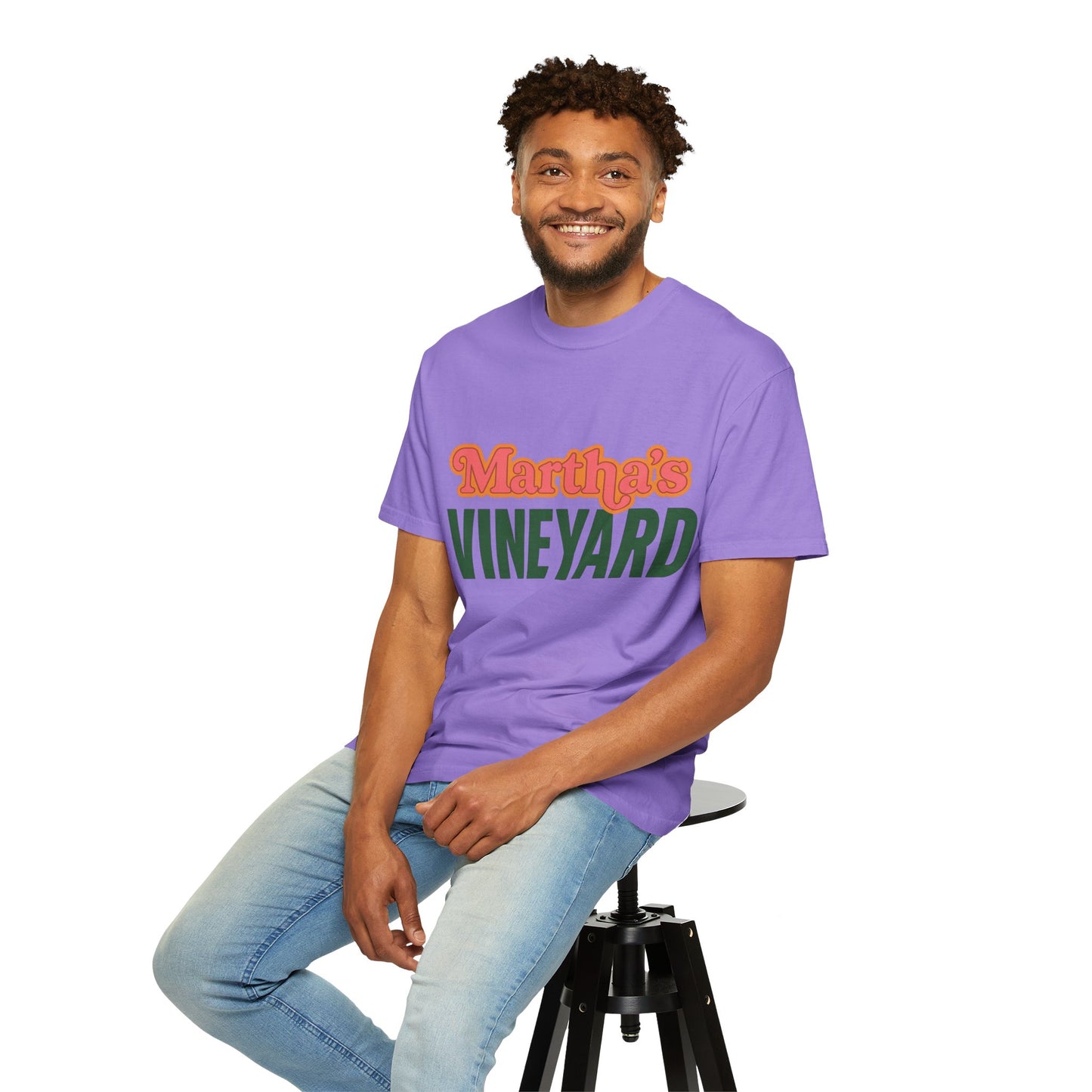 Retro Martha’s Vineyard Tee – Bold Vintage Lettering Unisex Island Shirt