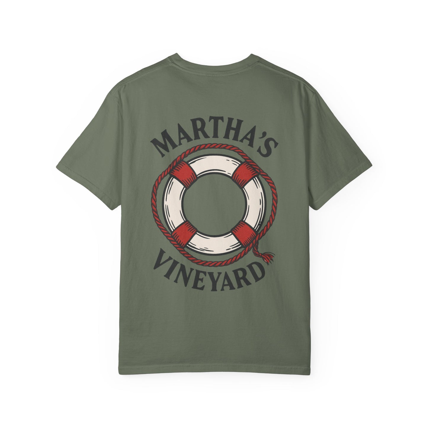 Martha’s Vineyard Lifebuoy Tee – Nautical Vintage Island Graphic Shirt