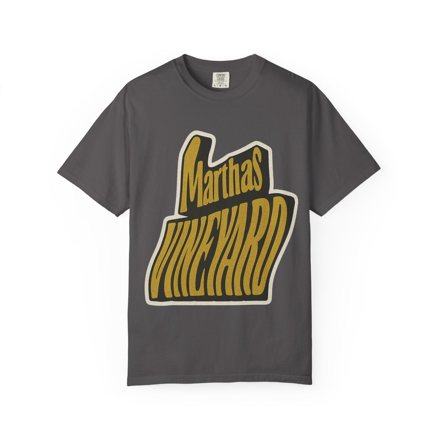 Groovy Martha’s Vineyard Tee – Retro Wavy Lettering Unisex Island Shirt
