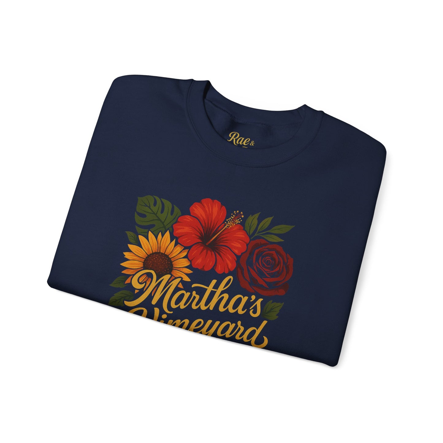 Ocean Park Floral Crewneck Sweatshirt – Martha’s Vineyard Classic | Unisex Heavy Blend