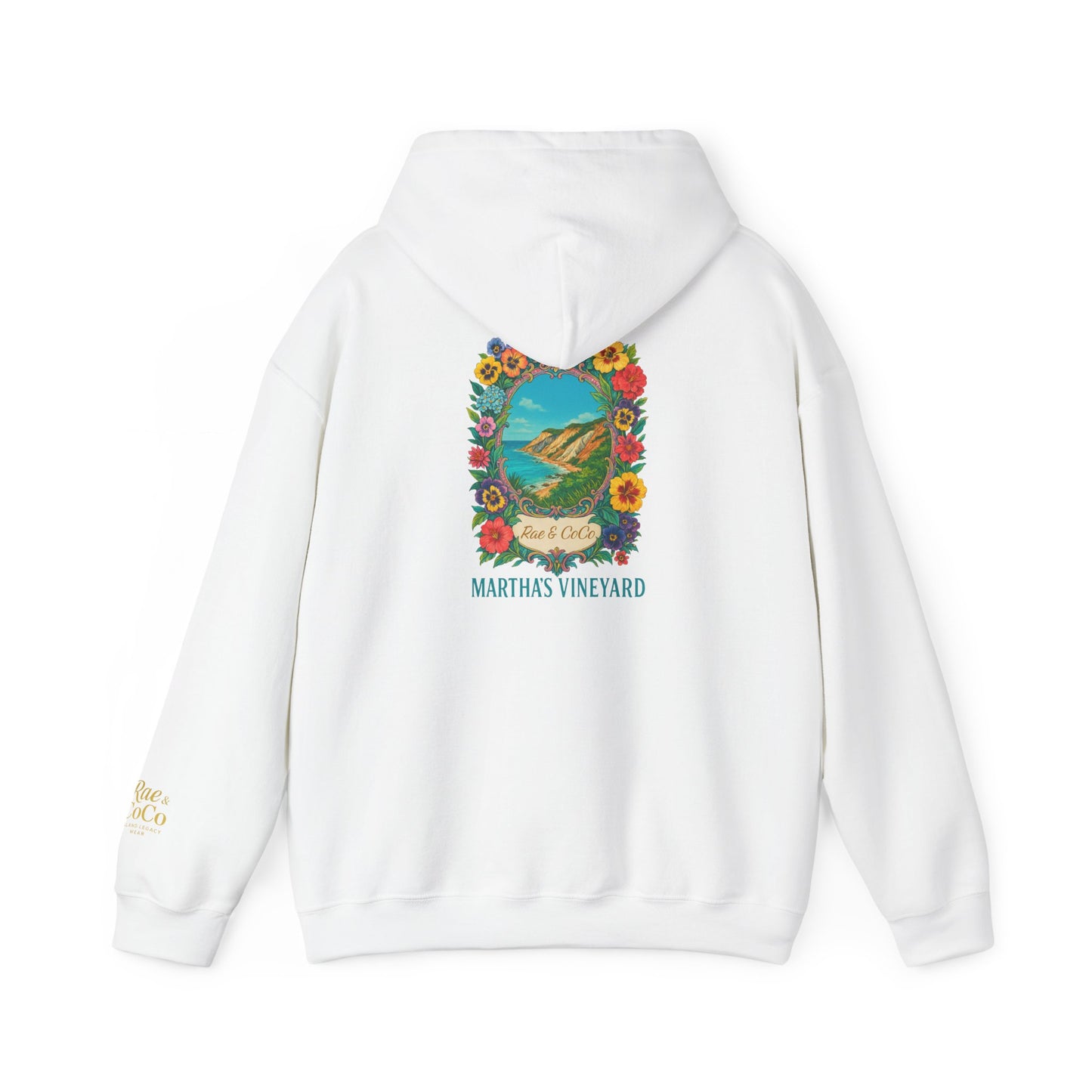 Martha's Vineyard Art Hoodie, Unisex Soft Sweatshirt, Cozy Gift for Beach Lovers, Travel Memory Apparel, Summer Vacation Wear