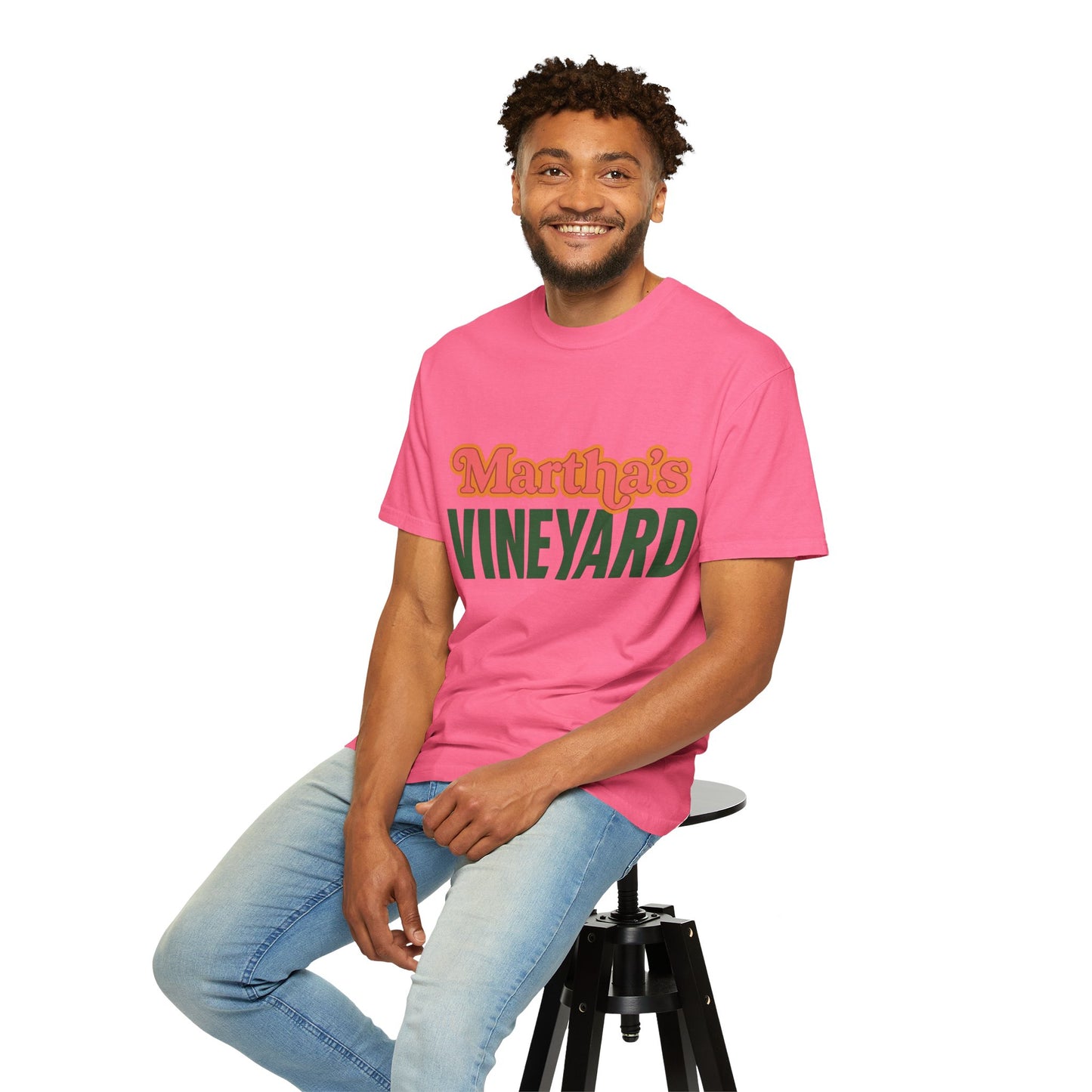 Retro Martha’s Vineyard Tee – Bold Vintage Lettering Unisex Island Shirt