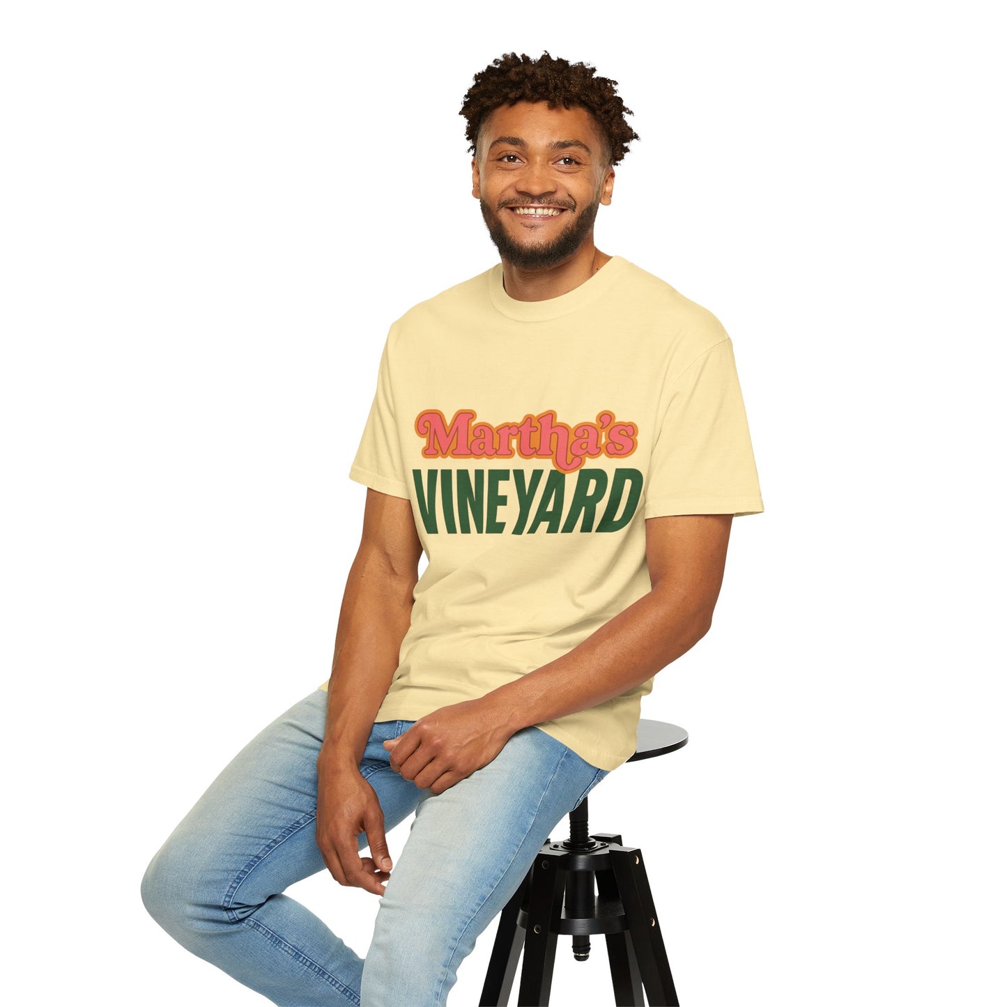 Retro Martha’s Vineyard Tee – Bold Vintage Lettering Unisex Island Shirt