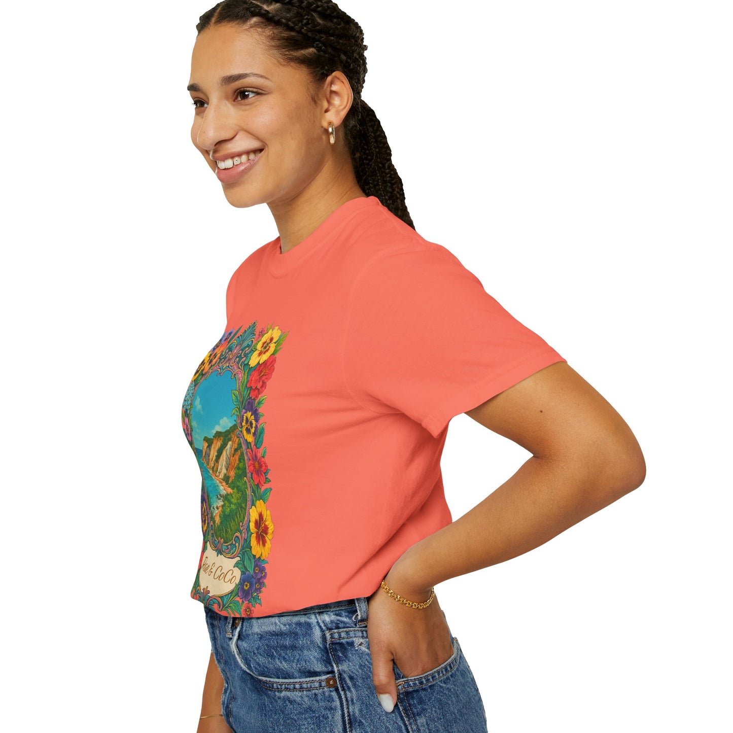 Vintage Floral Martha’s Vineyard Tee – Aquinnah Cliffs & Island Heritage Shirt