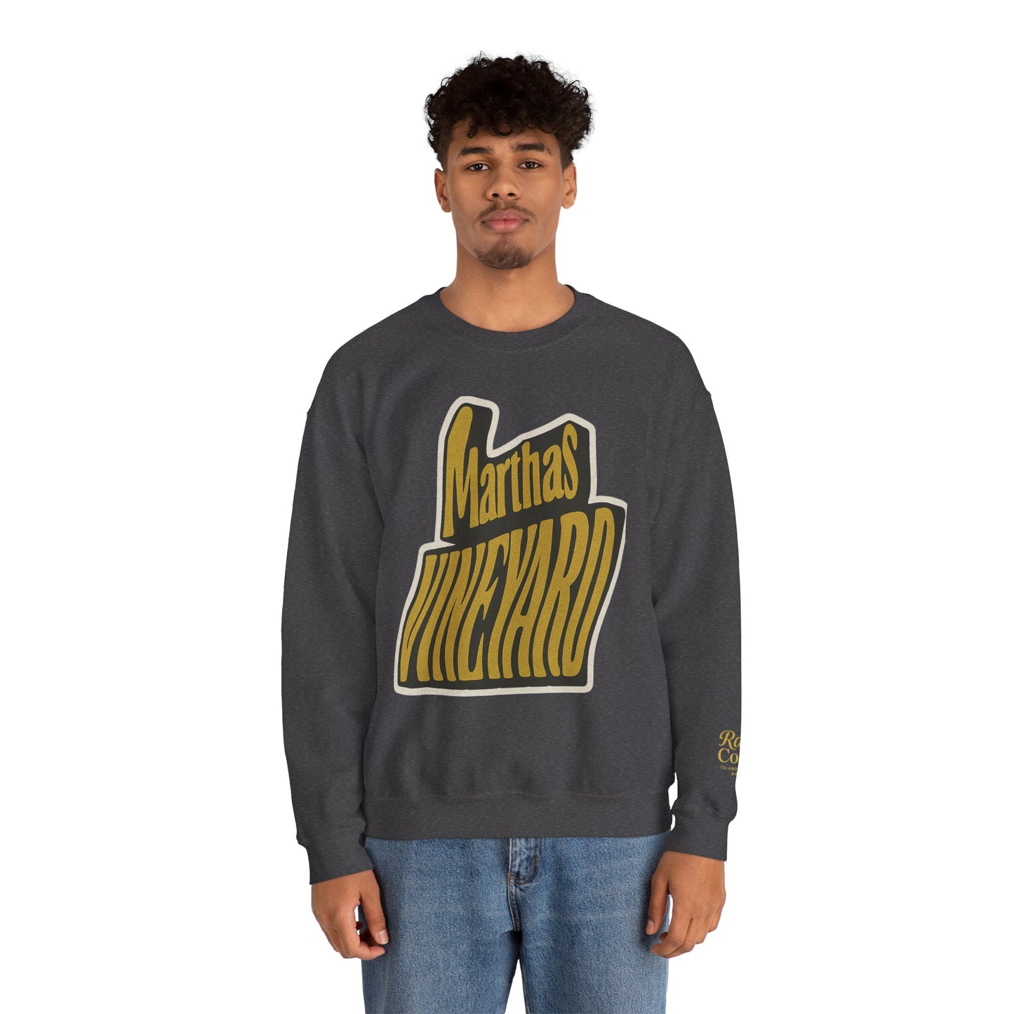 Wavy Martha’s Vineyard Crewneck Sweatshirt – Unisex Heavy Blend | Cozy Island Style