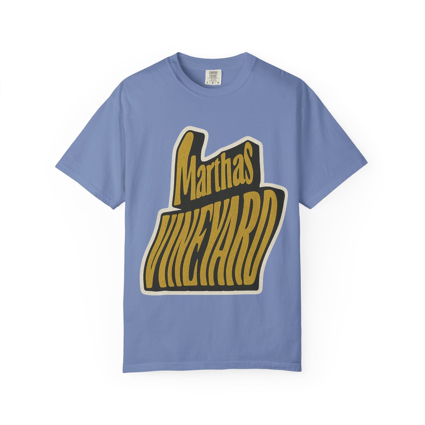 Groovy Martha’s Vineyard Tee – Retro Wavy Lettering Unisex Island Shirt