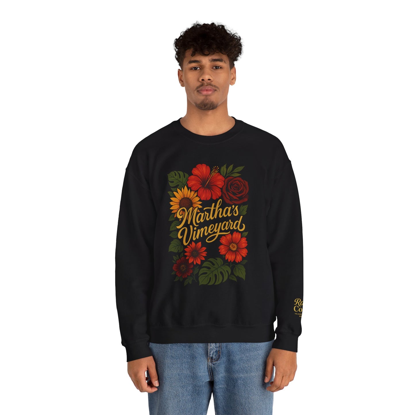 Ocean Park Floral Crewneck Sweatshirt – Martha’s Vineyard Classic | Unisex Heavy Blend