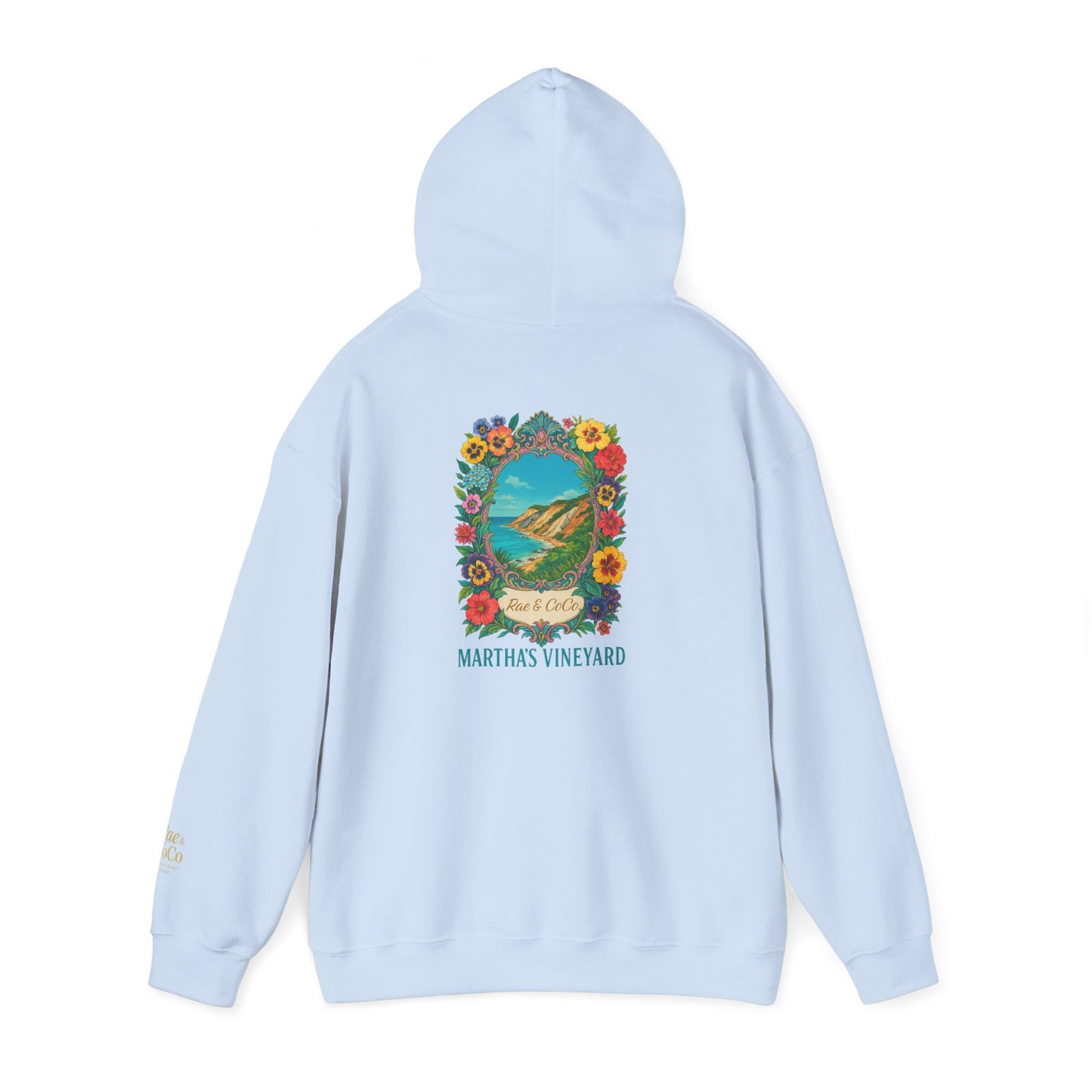 Martha's Vineyard Art Hoodie, Unisex Soft Sweatshirt, Cozy Gift for Beach Lovers, Travel Memory Apparel, Summer Vacation Wear