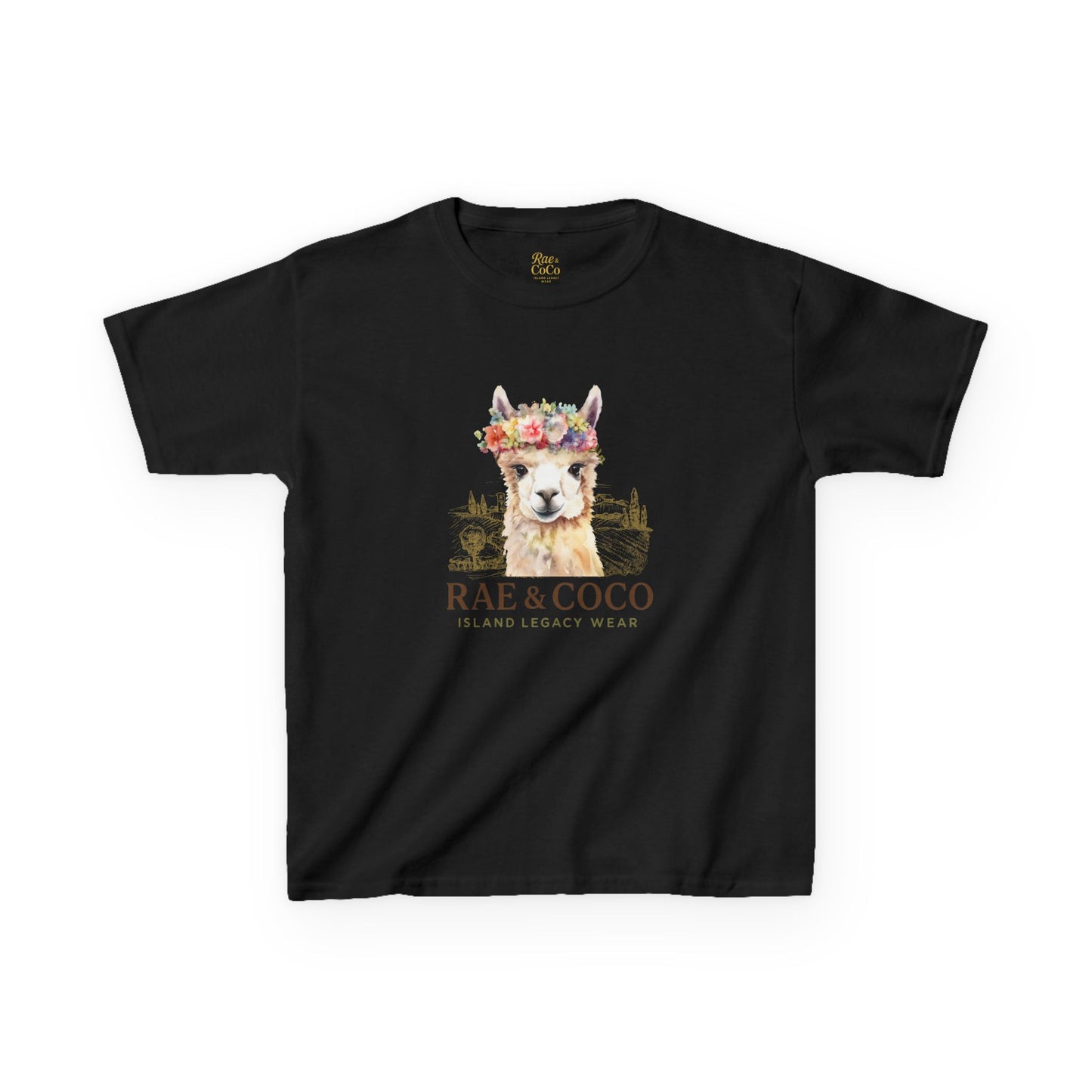 Kids Floral Alpaca T-Shirt – Island Legacy Wear, Black-Owned Summer Apparel, Cute Coastal Kids Tee, Martha’s Vineyard Gift
