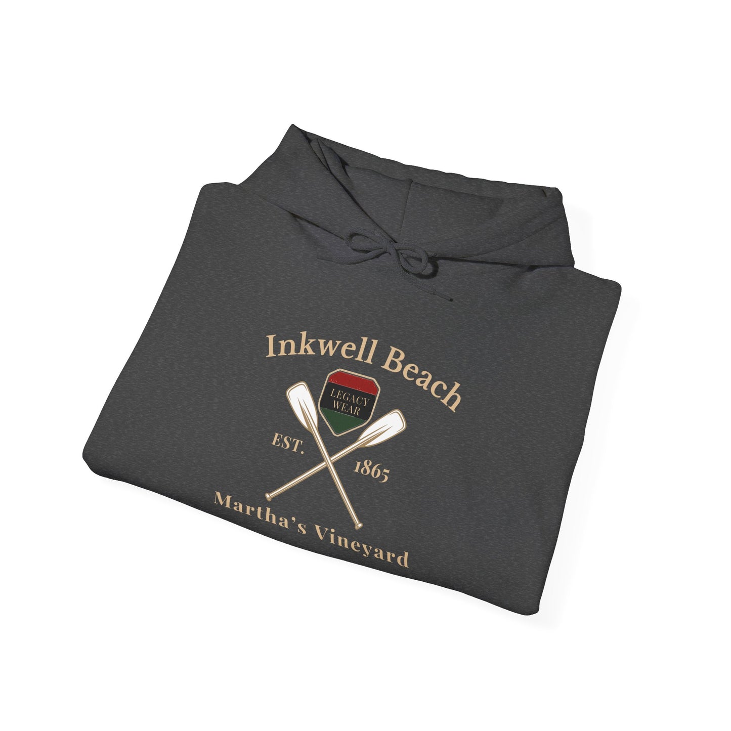 Cozy Beach Hoodie: InkWell Vineyard Design, Unisex Pullover Sweatshirt, Gift for Beach Lovers, Casual Wear, Vacation Essential