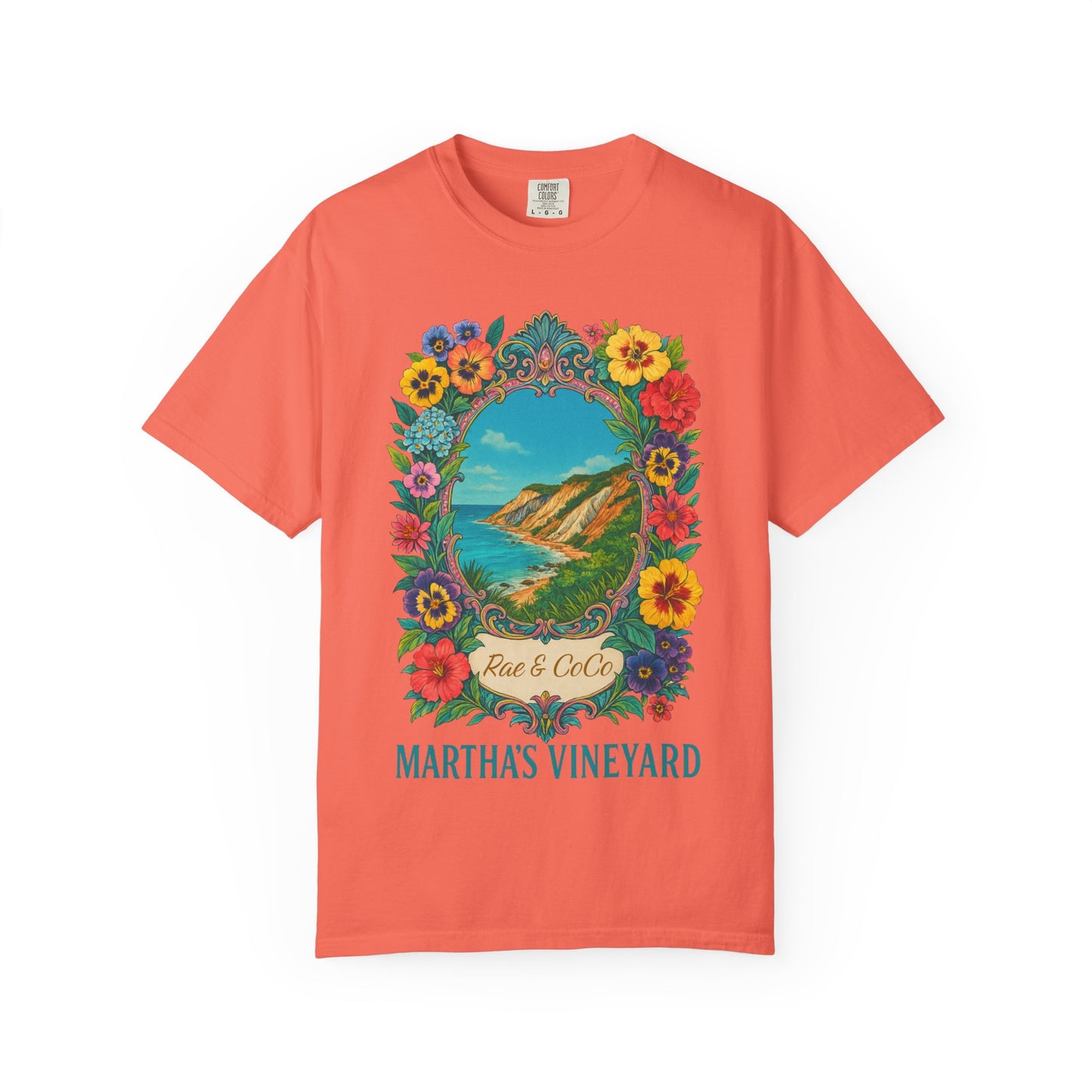 Vintage Floral Martha’s Vineyard Tee – Aquinnah Cliffs & Island Heritage Shirt